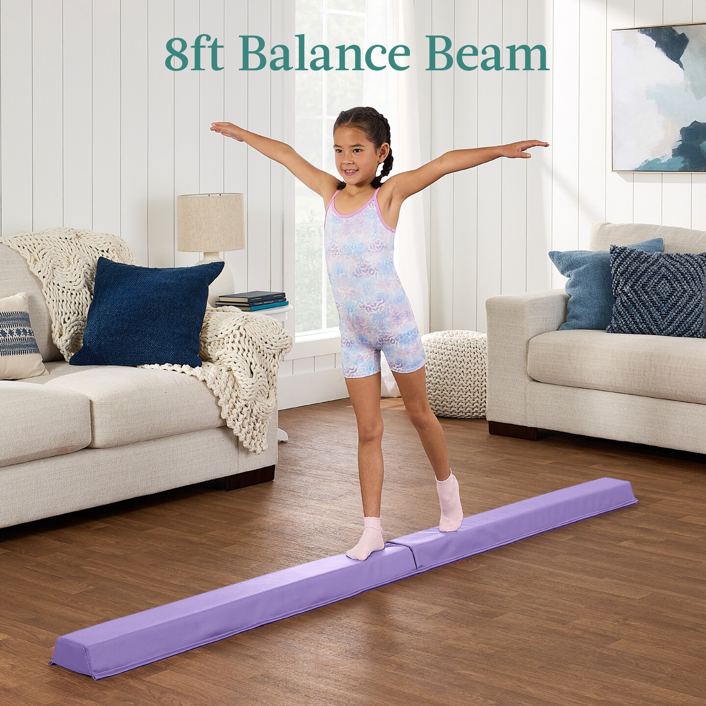 Best Choice Products 10ftx4ftx2in Folding Gym Mat 4-Panel w/ Carrying Handles & Folding Balance Beam