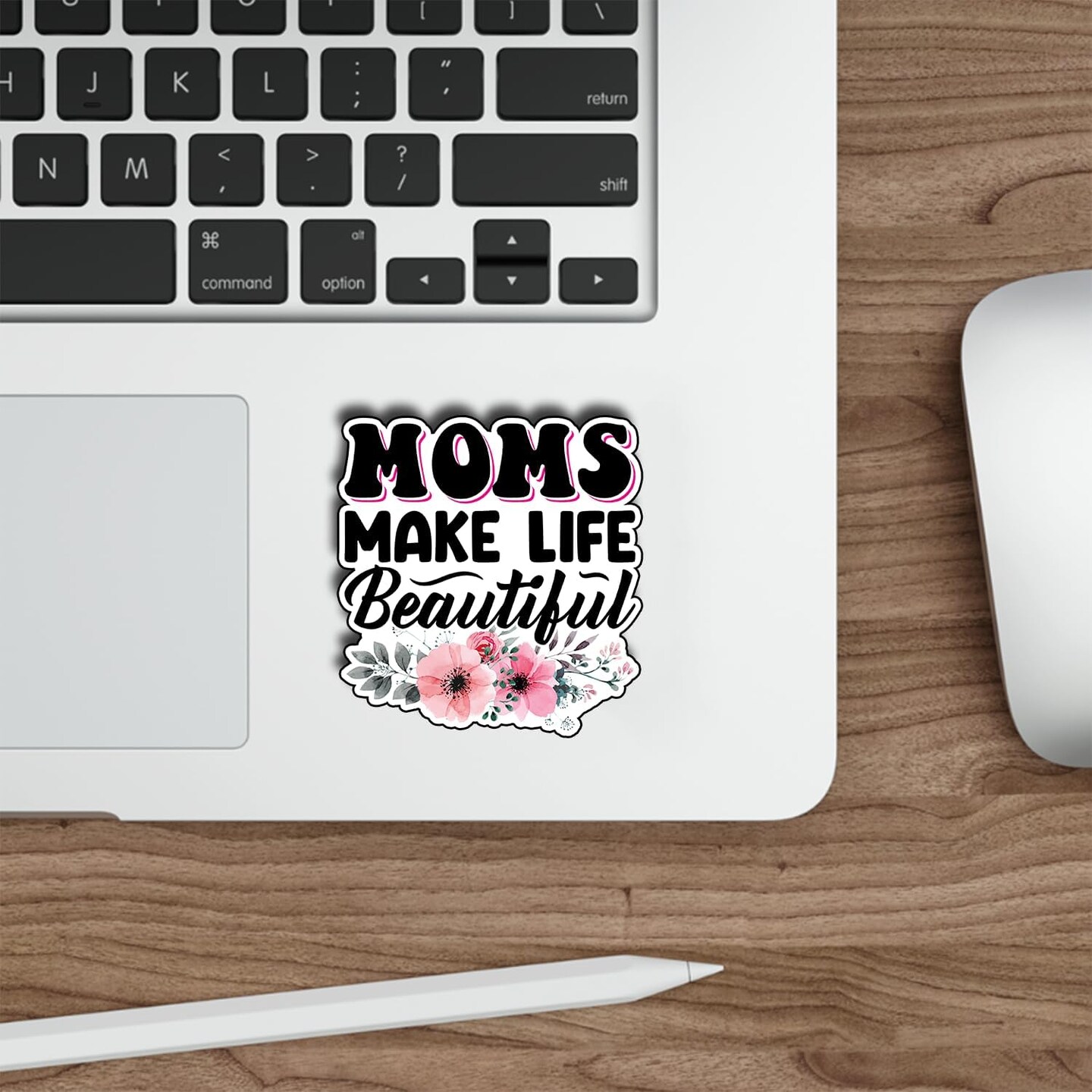 (3Pcs) Moms Make Life Beautiful Floral Sticker, Pretty Mom Mama Decal, Celebrate Your Mom Gigi Love, Gifts for Grandma Mum Decoration Books Laptops Phones Waterproof Vinyl Water Bottle Gifts 3&#x22;x2.8&#x22;