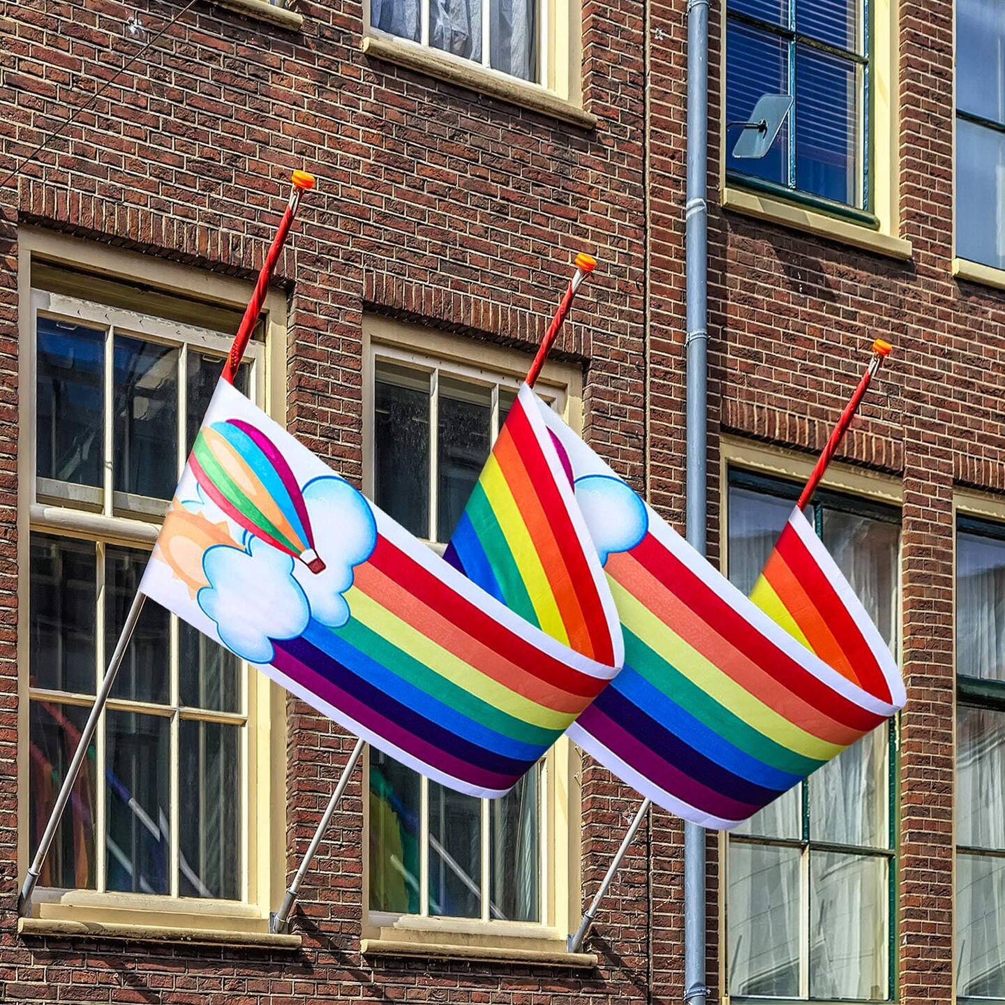 Rainbow Ceiling Decor - 12 ft Rainbow Garland Banner for Birthday Party, Classroom & Daycare