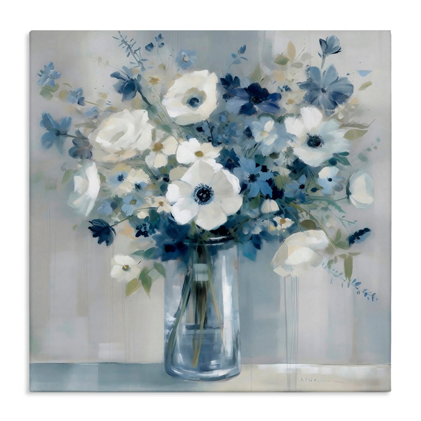 Stupell Industries Peaceful Blues Bouquet Canvas Wall Art, design by Creative Studio