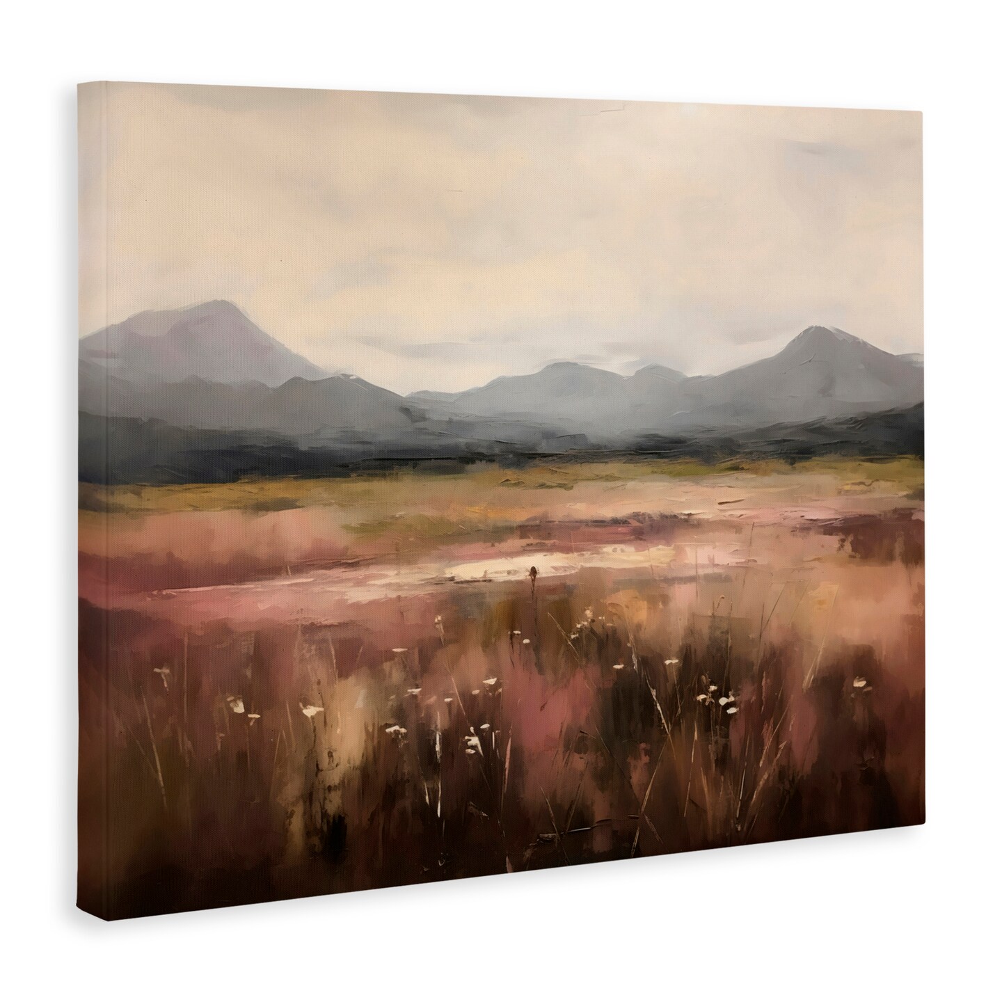 Stupell Industries Flower Field Mountain  Canvas Wall Art, design by Creative Studio