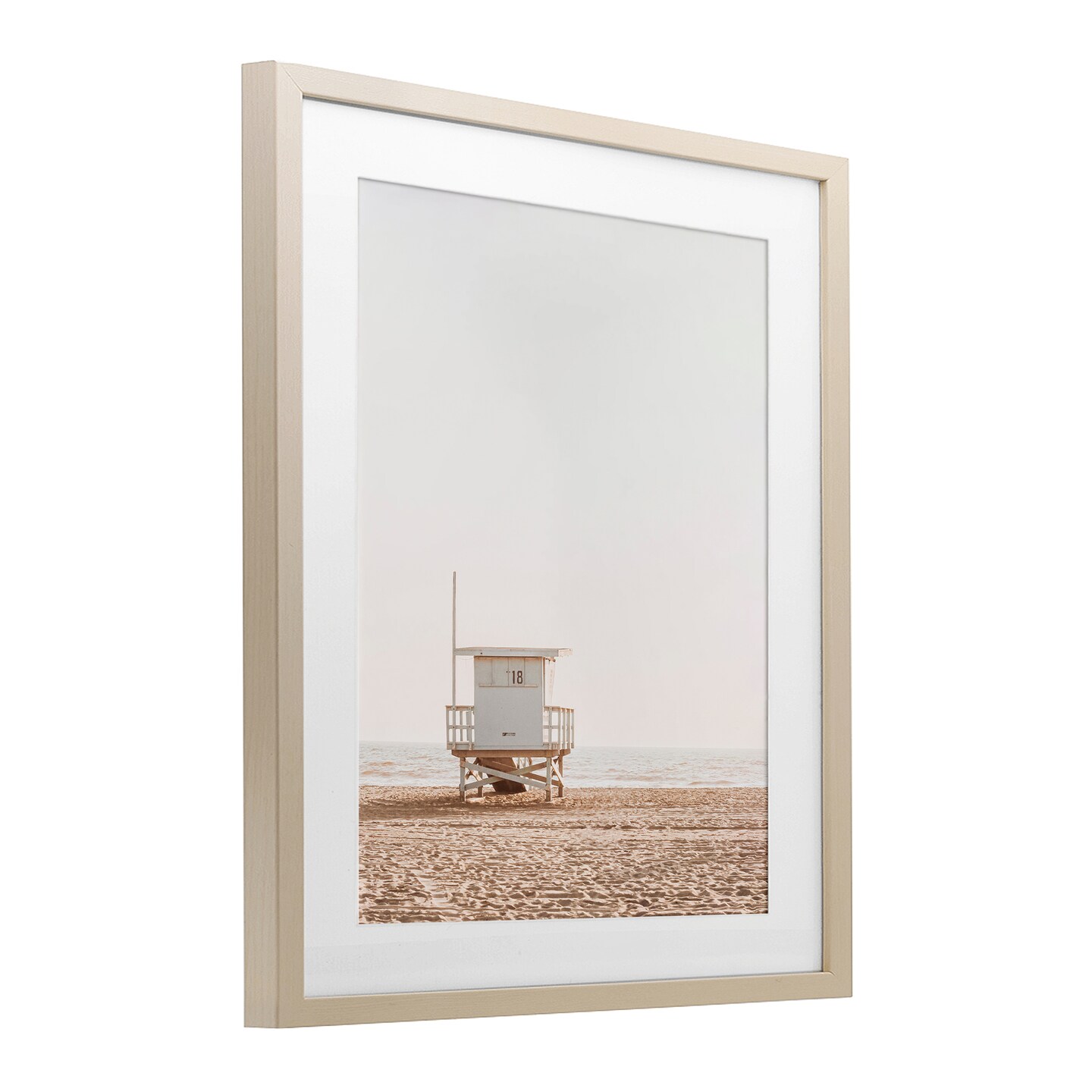 Stupell Industries Minimalist Beach Hut Neutrals Black Framed Print Under Glass, design by Sisi and Seb