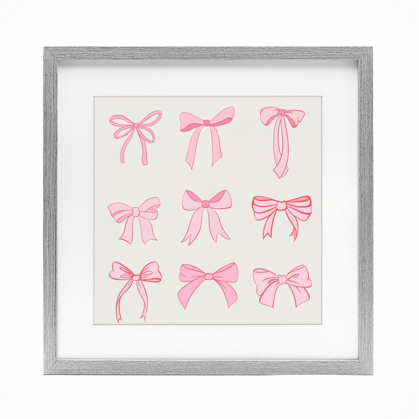 Stupell Industries Pink Coquette Ribbons Framed Print Under Glass, design by Emily Navas