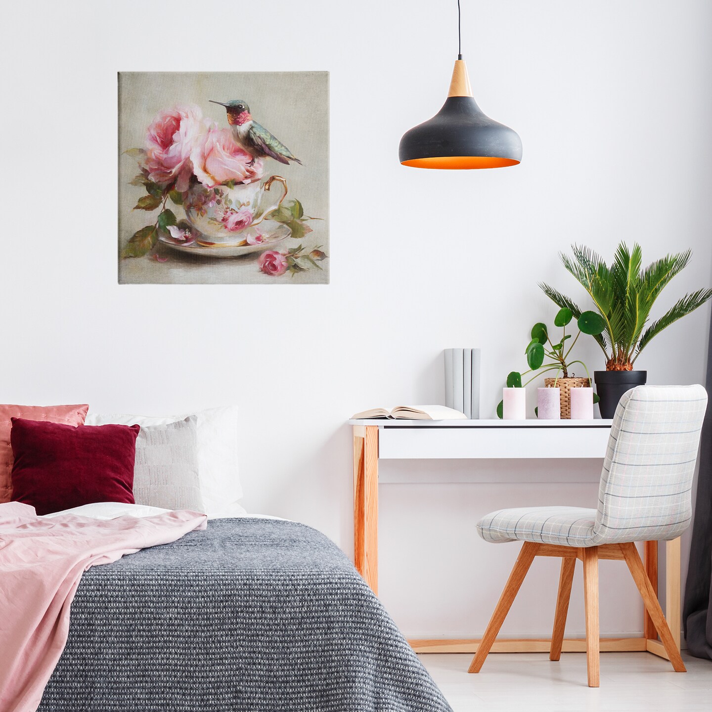 Stupell Industries Hummingbird & Tea Cup Canvas, design by Tina LeCour