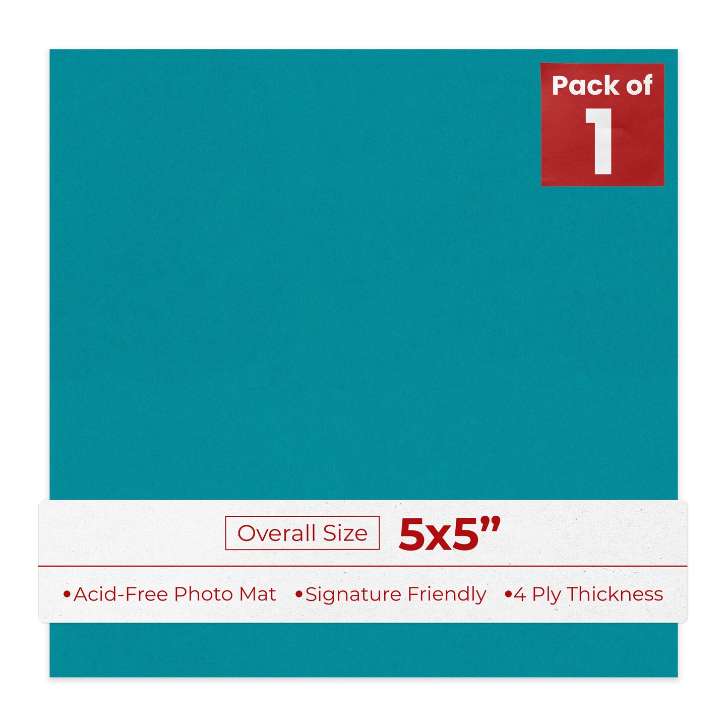 Reef Blue 5x5 Inch Uncut Mat Board - Blank Sheets, No Opening
