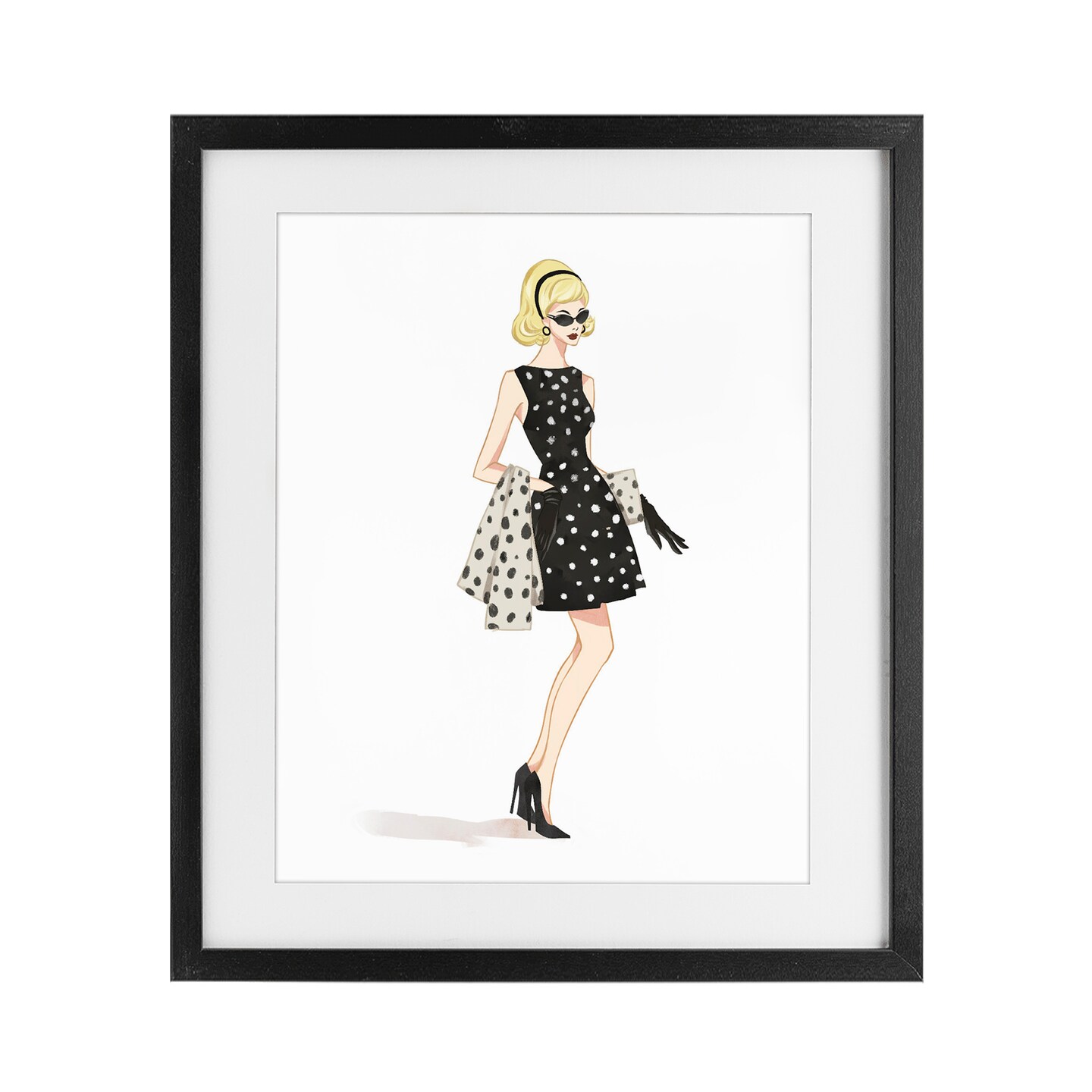 Stupell Industries Feminine Retro Fashion Framed Print Under Glass, design by Ziwei Li