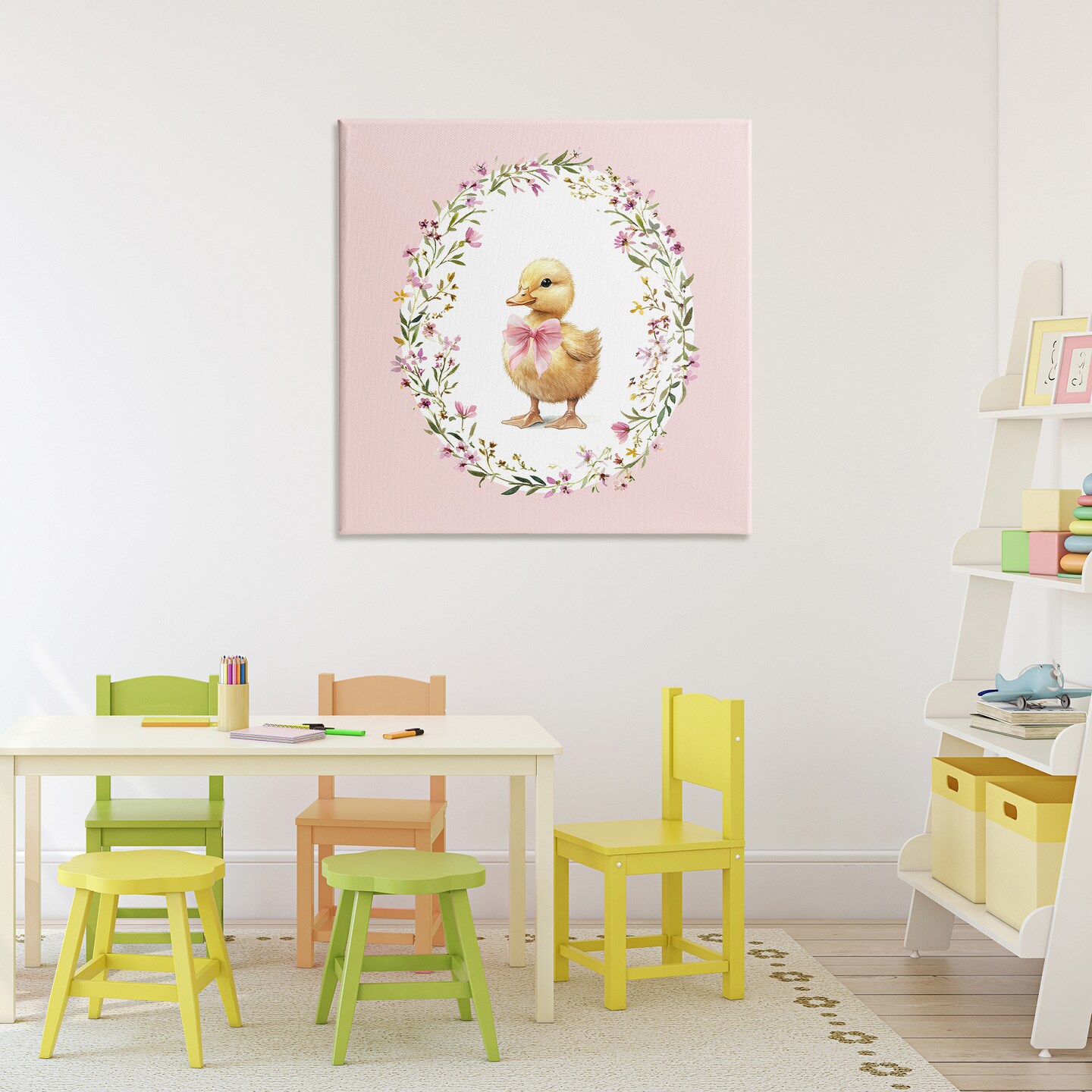 Stupell Industries Blush Pink Duckling Canvas, design by Christine Simpson Art