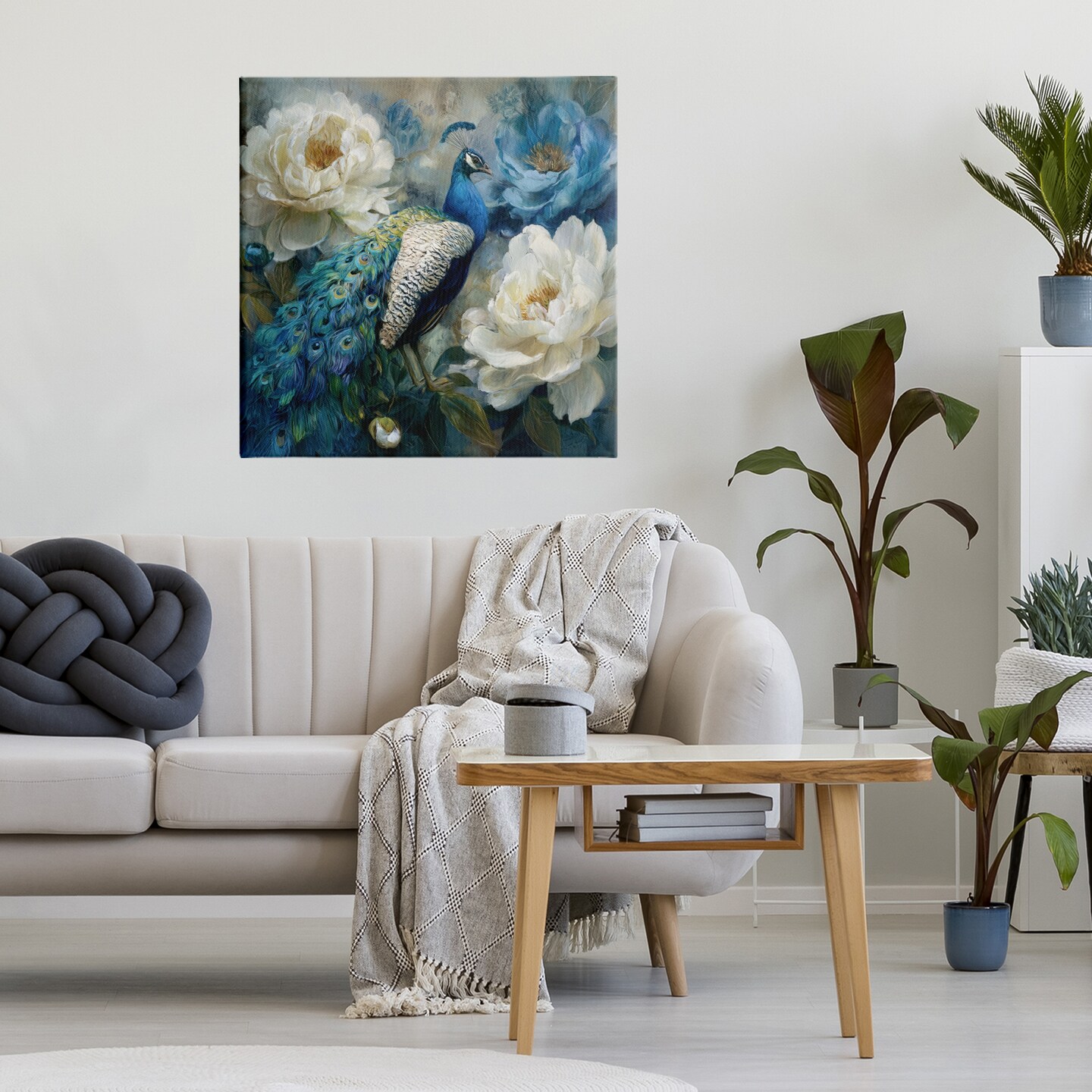 Stupell Industries Pretty Peony Peacock Canvas, design by Tina LeCour