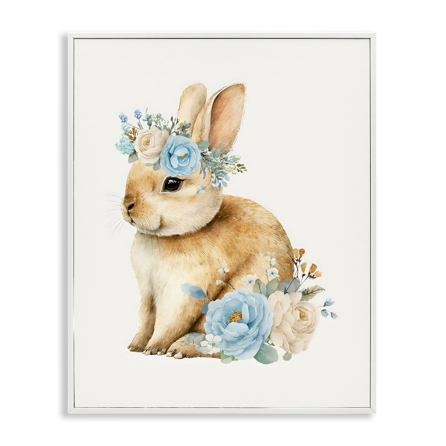 Stupell Industries Watercolor Nursery Bunny Framed Giclee, design by LSR Design Studio