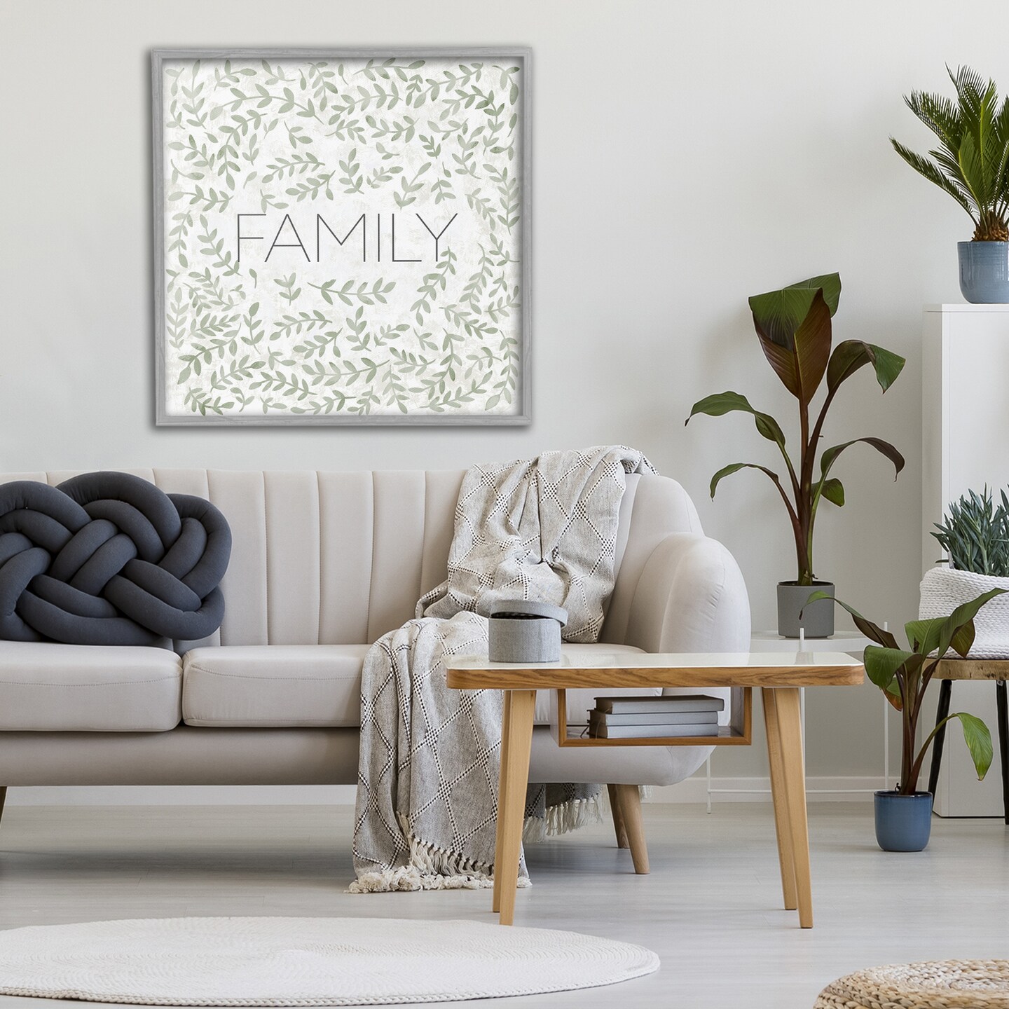 Stupell Industries Curved Ivy Sprigs Family Framed Giclee, design by SD Graphics Studio