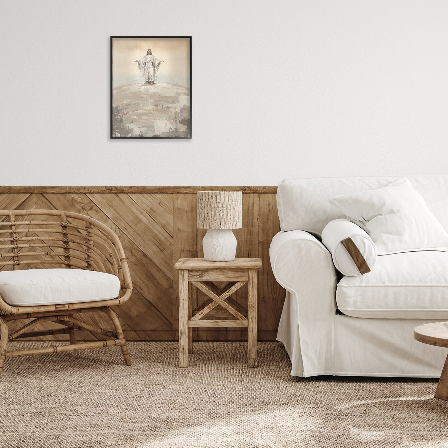 Stupell Industries Jesus on Hill Framed Giclee, design by Elizabeth Medley