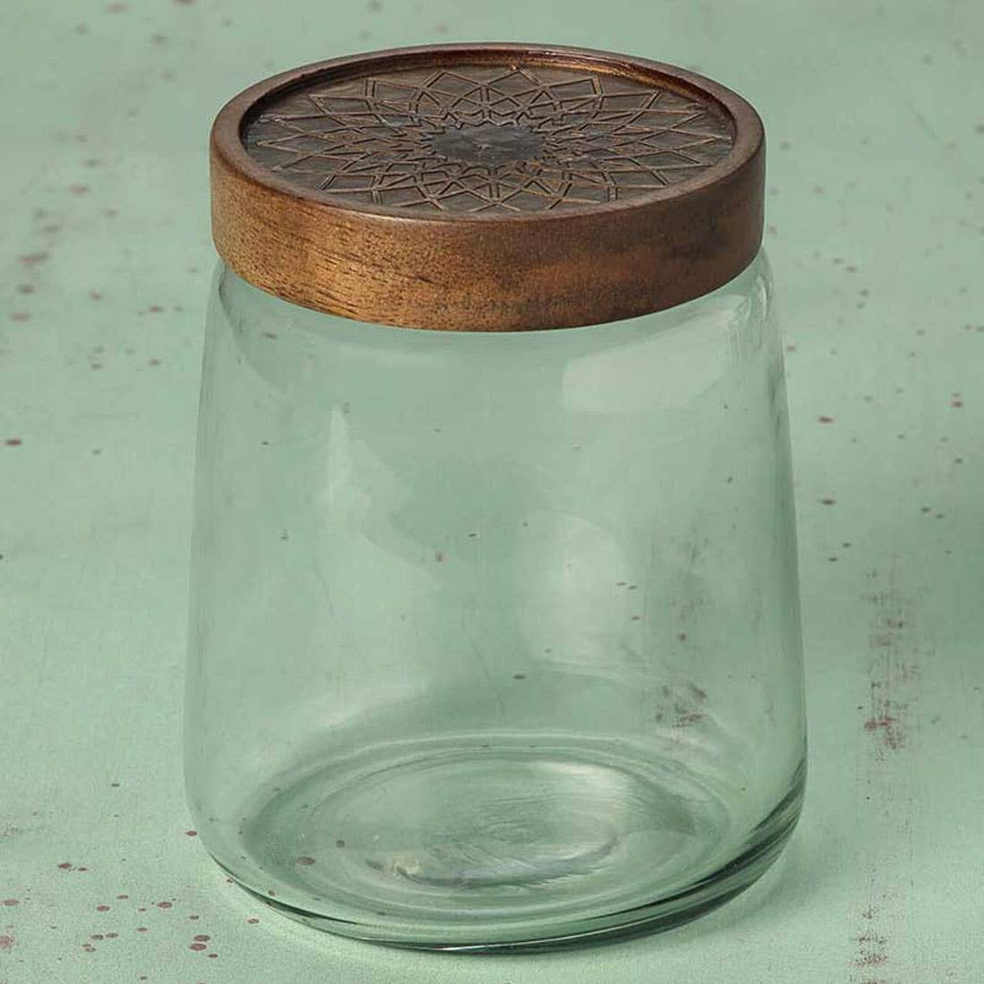 Clear Glass Jar with Metal Cladding Lid - Stylish &#x26; Practical Storage Solution