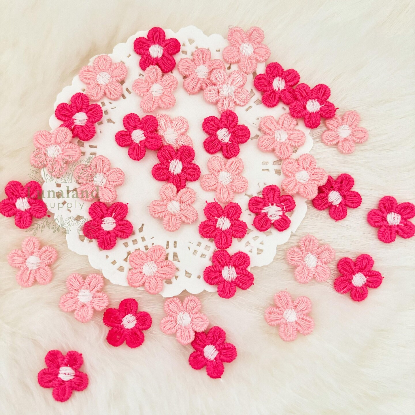 Pink Mix Mini Daisy 15mm 20pcs, Sakura Flowers, Embroidery