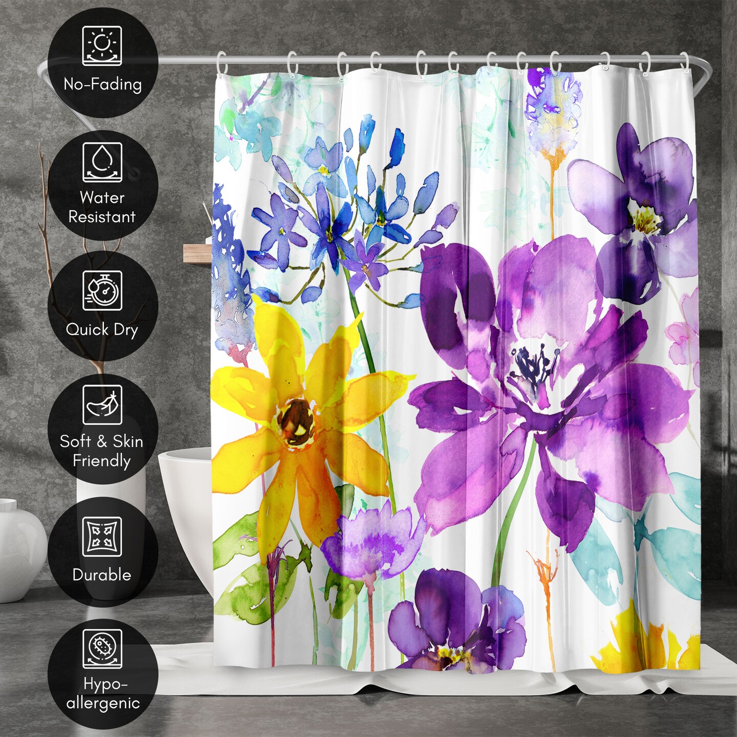 Floral Shimmer by Harrison Ripley Shower Curtain 71&#x22; x 74&#x22;