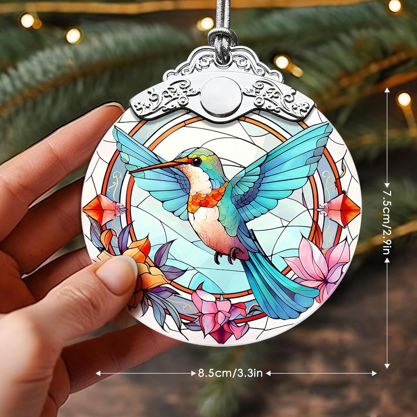 Christmas Ornament, Touber Hummingbird Hanging Ornament, Christmas Hummingbird Decorations, Ornaments for Christmas Tree, Christmas Tree Decorations - Pattern C
