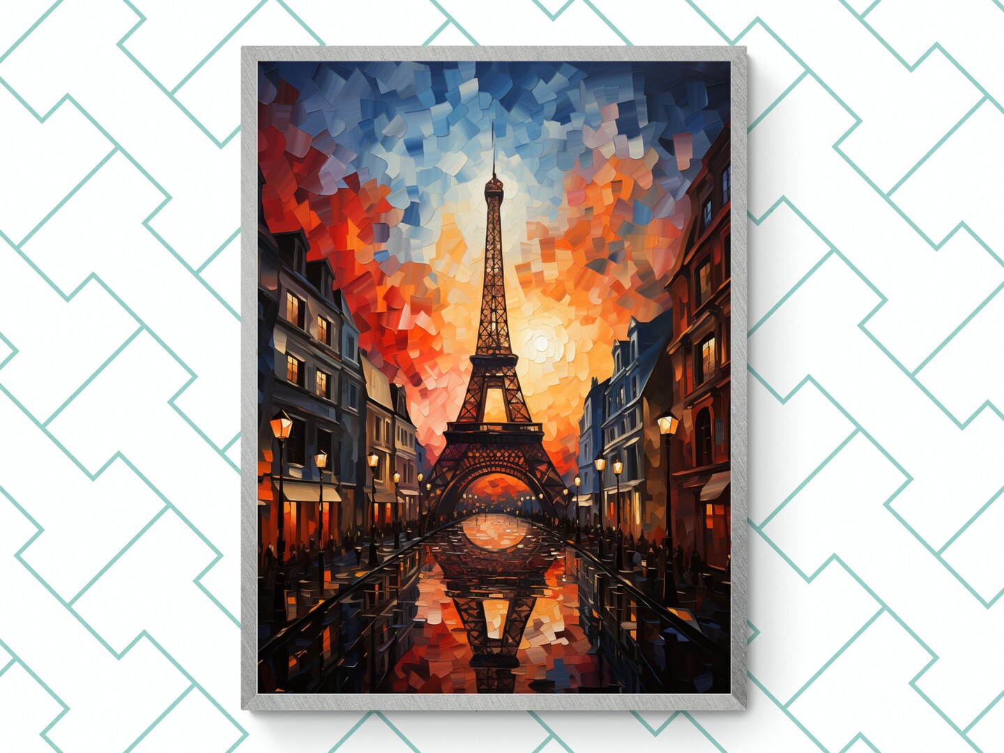 P. Sanchez. Original Oil Painting of Paris Cityscape (24 x