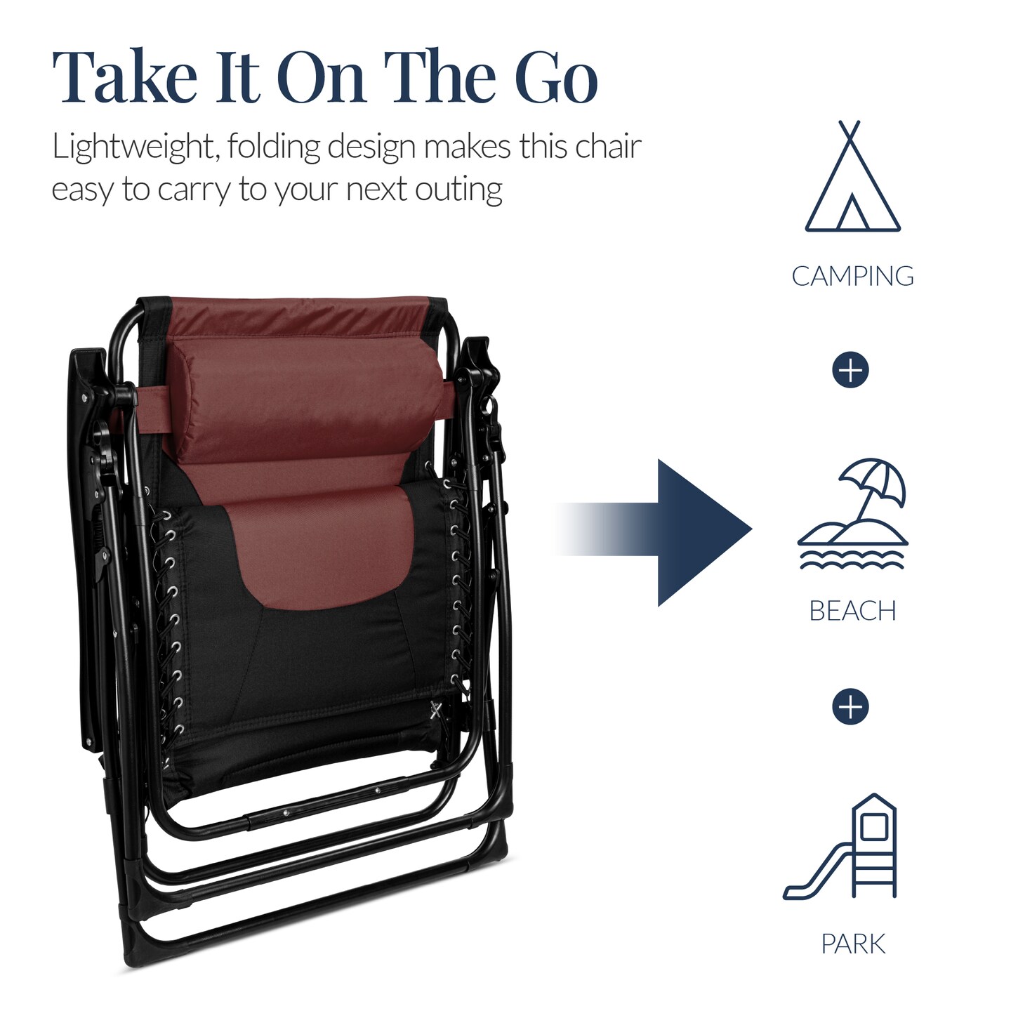 Best Choice Products Oversized Padded Zero Gravity Chair, Folding Outdoor Patio Recliner w/ Side Tray