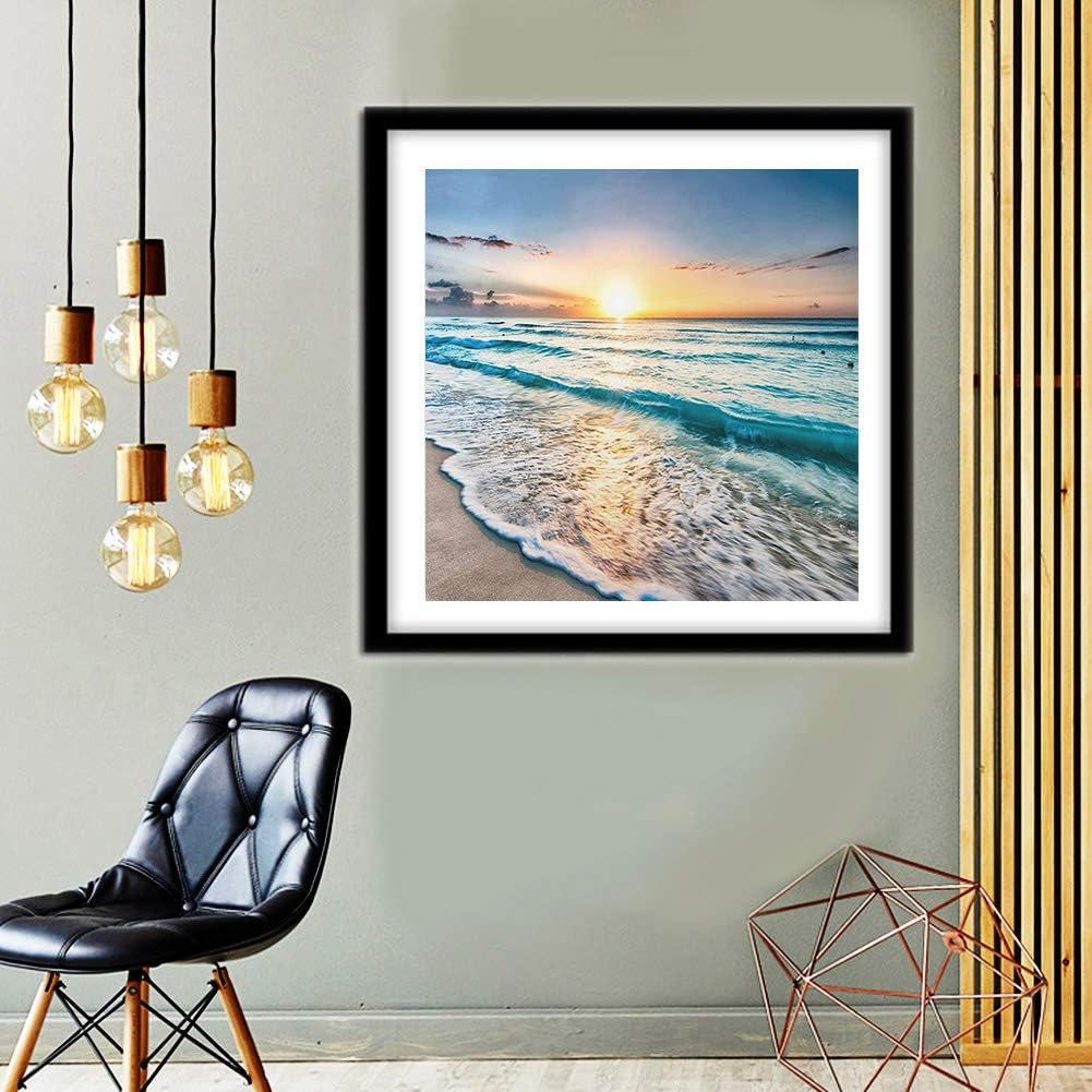 EXPGDC Sea Beach Diamond Painting Kits For Adults,Diamond Painting Ocean