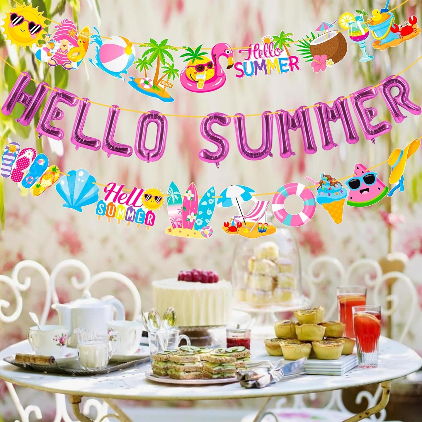Hello Summer Letter Balloons and Banners (2pcs)