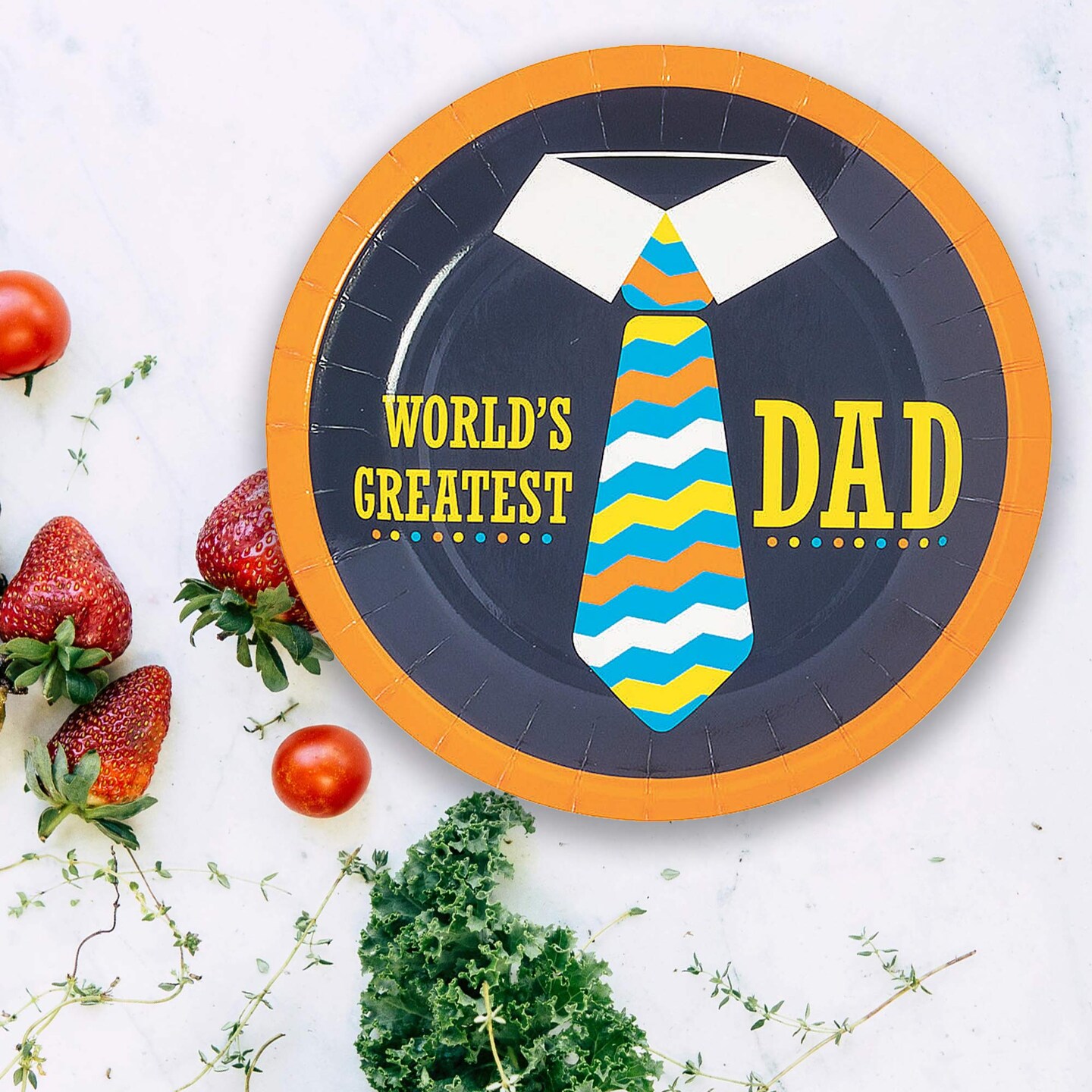 8 Count Father’s Day World’s Greatest Dad Dessert Plates 7" Party Paper Plates