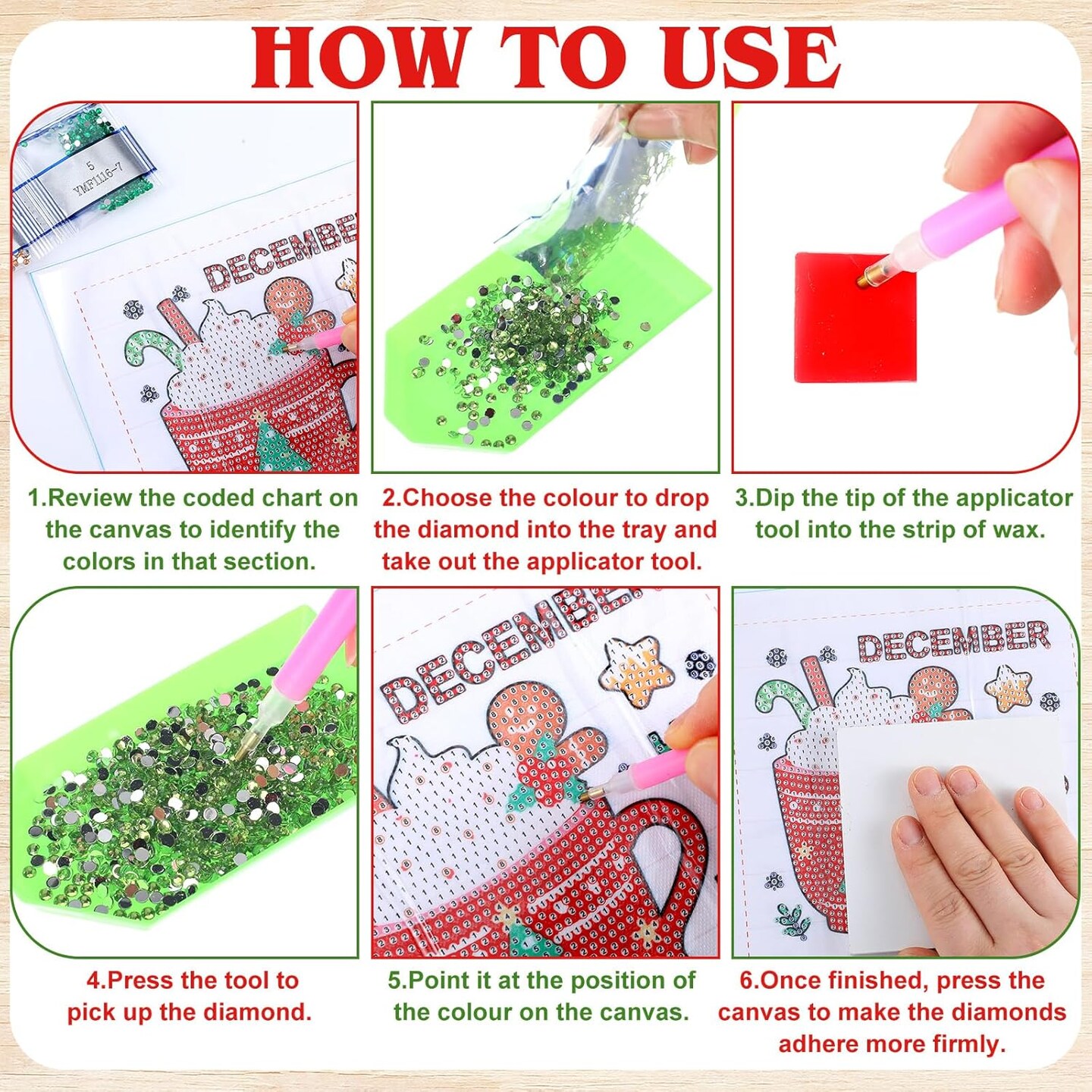 13 Pcs Interchangeable Seasonal Diamond Painting Kits with Frame (Coffee)