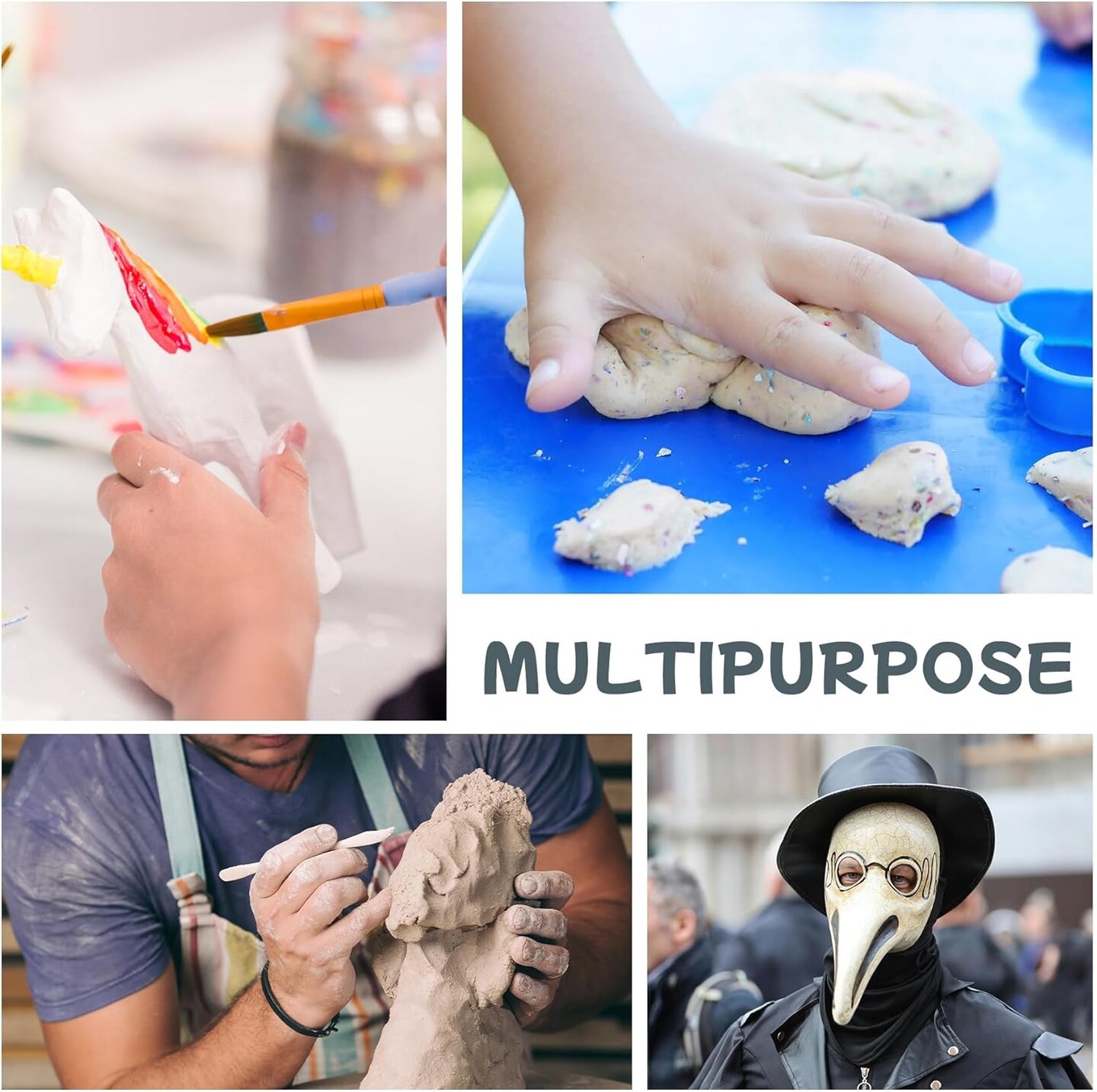 Air Dry Clay 600g for Adults &#x26; Kids, Lightweight Foam Clay, White Soft Modeling Clay for Sculpting &#x26; Slime Ideal for Cosplay, Art, and Educational Projects, Non-Toxic, Ages 3+