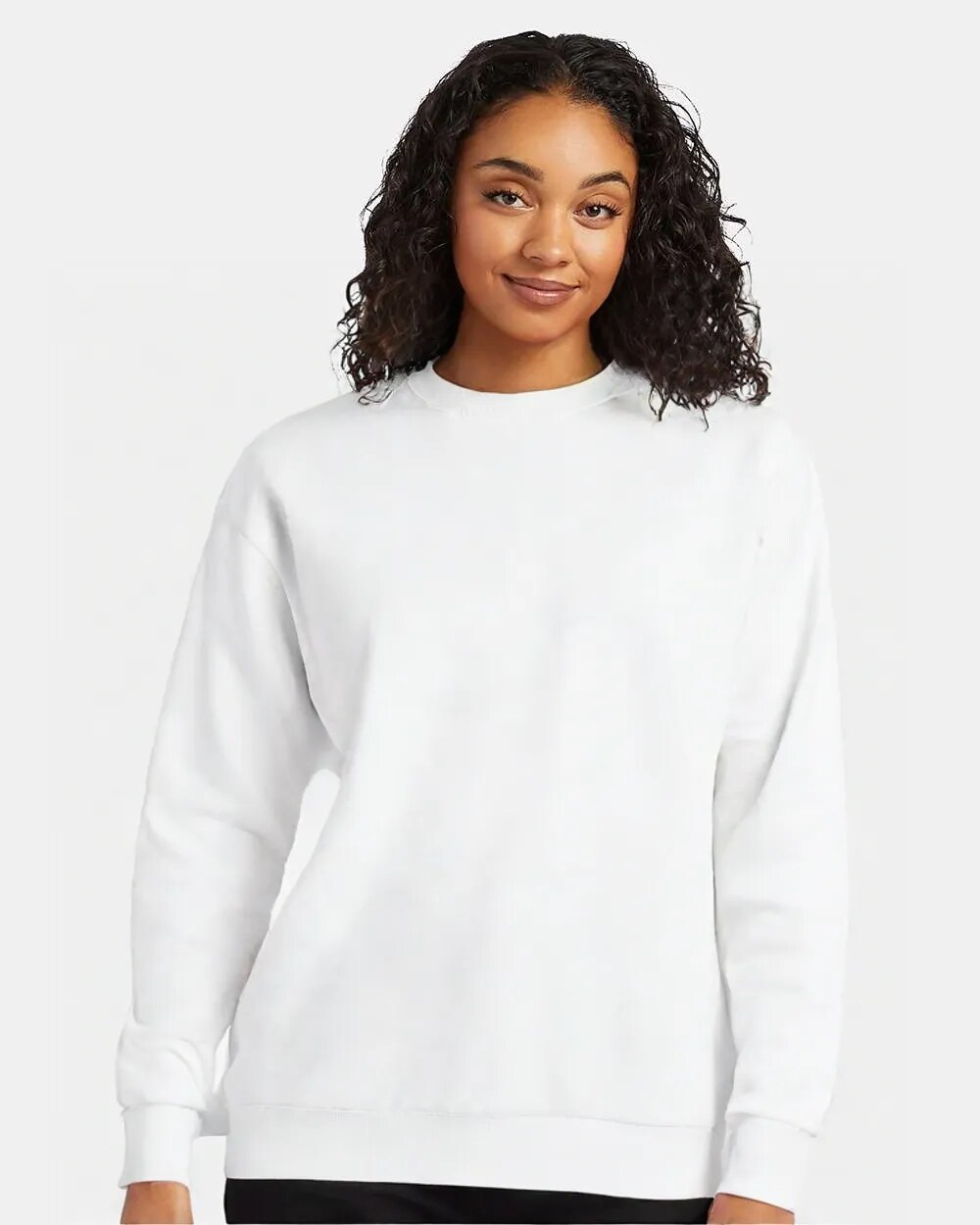 Hanes Eco-Friendly Midweight Fleece Crewneck Sweatshirt For Layering Outfits