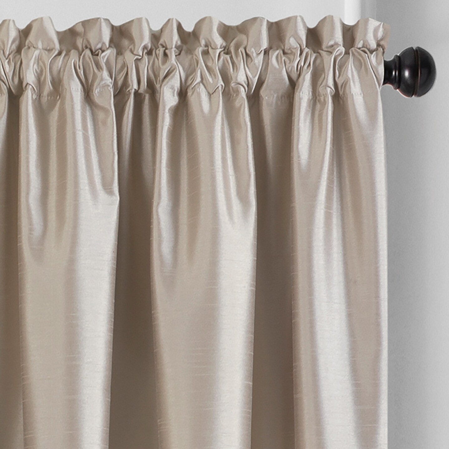 Threadmade Home Colette Faux Silk Blackout Window Curtain, Taupe - 52"W x 108"L
