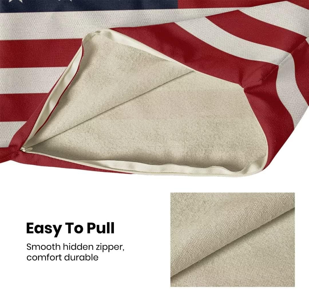 18x18 Set of 2 Throw Pillow Covers for 4th of July Decorations