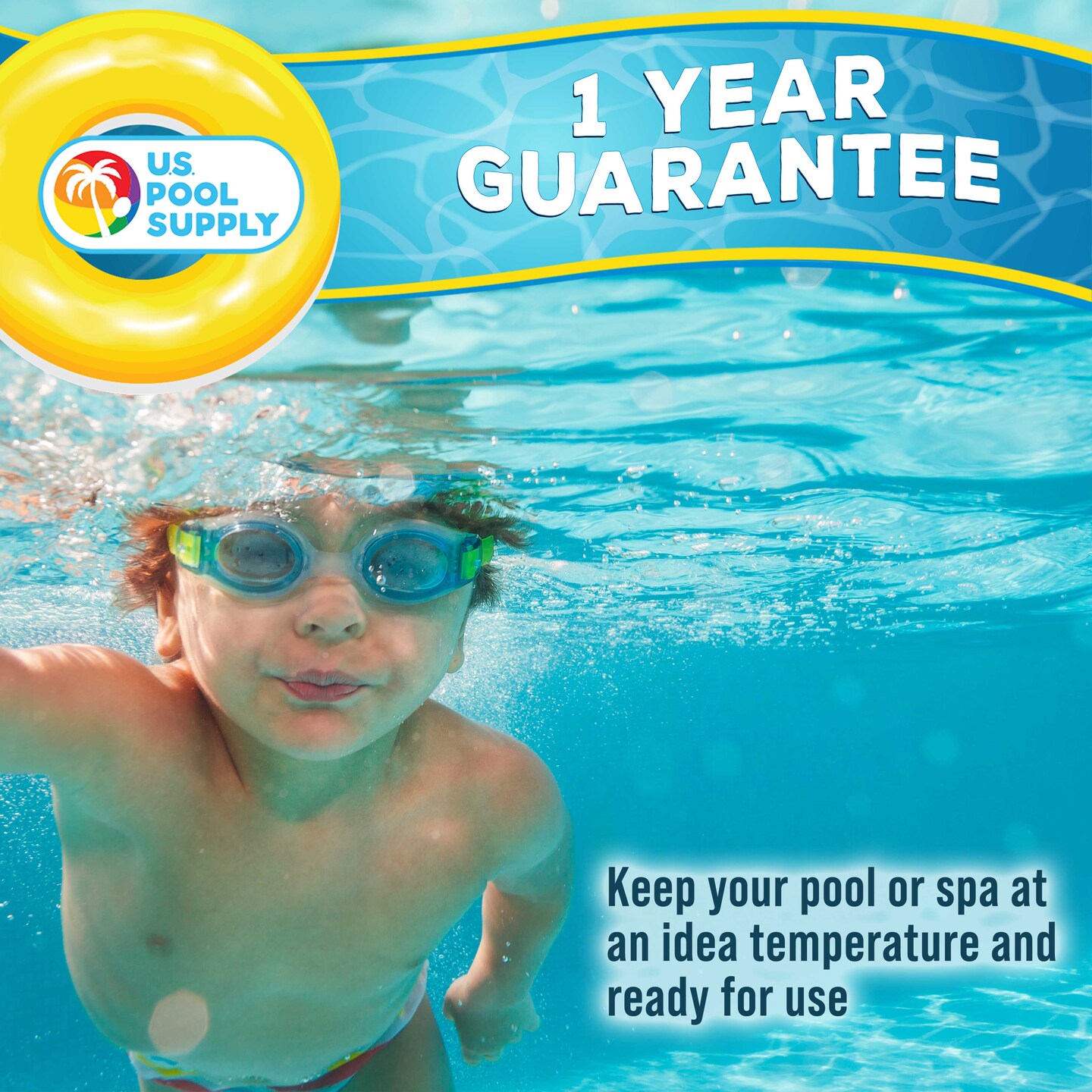 U.S. Pool Supply Floating Buoy Pool Thermometer with Jumbo Easy-To-Read Temperature Display, Teal Blue, Tether String - Up to 110&#xB0; F, 40&#xB0; C, Spa, Pond