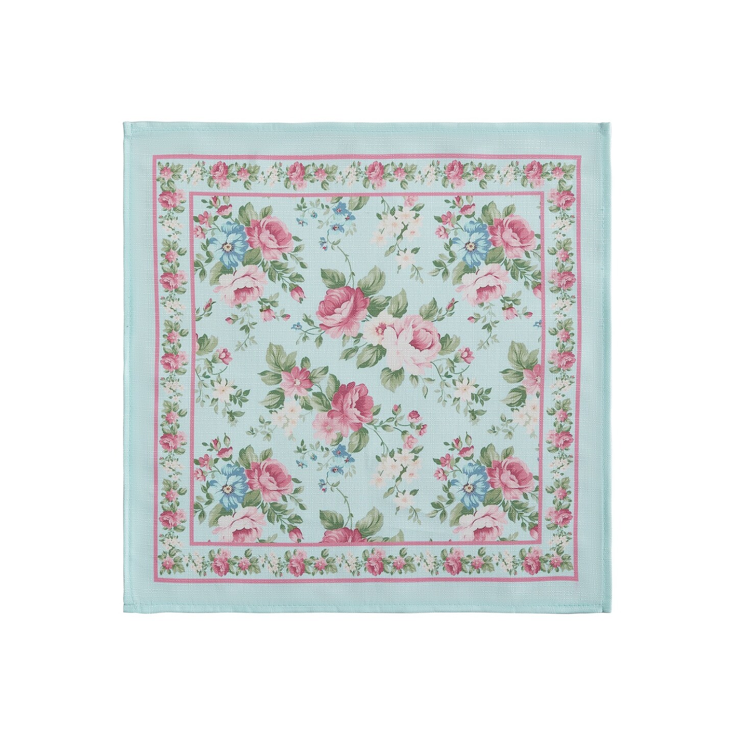 Threadmade Home Vintage Floral Garden Napkins, Set of 4, Multicolor - 17"W x 17"L