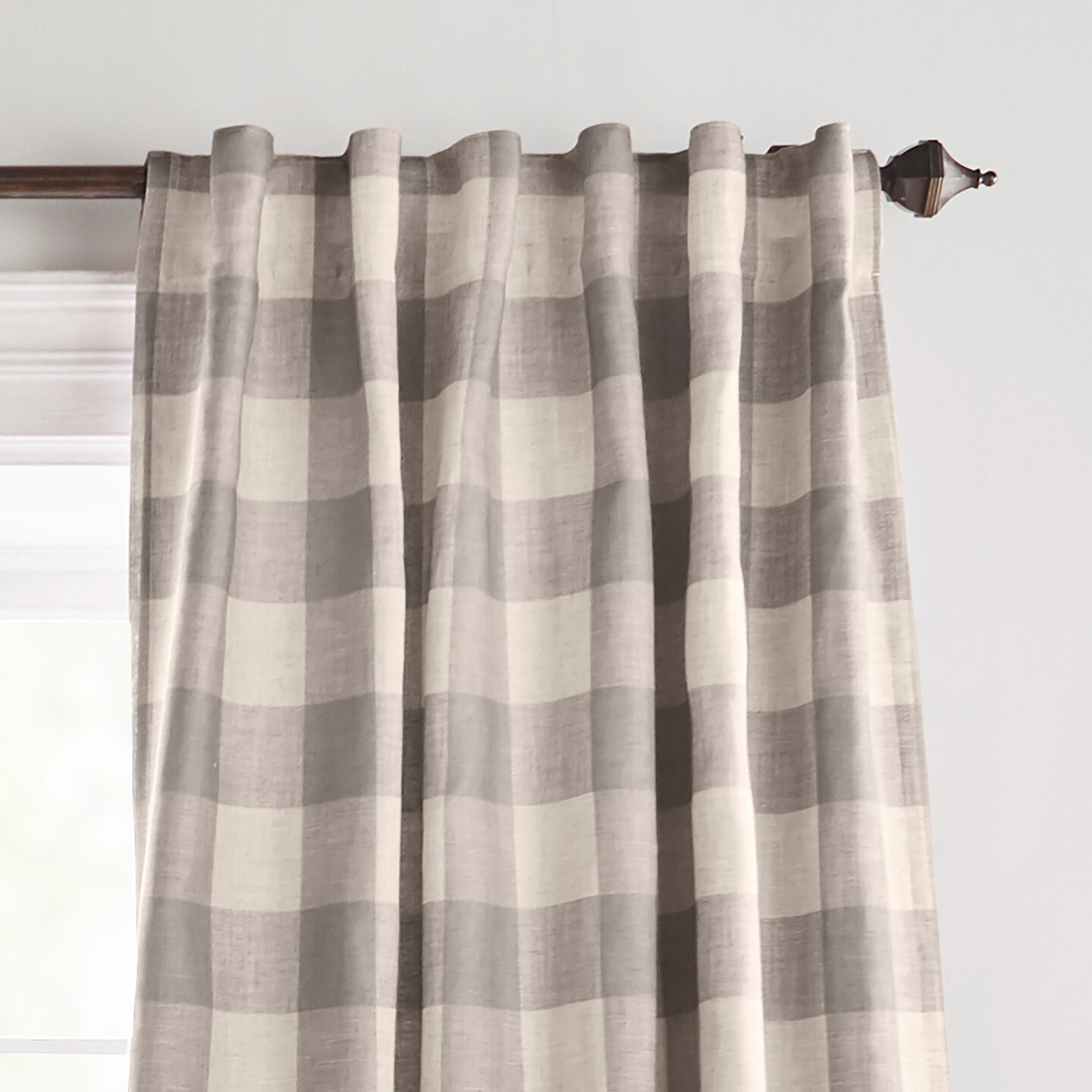 Threadmade Home Grainger Buffalo Check Blackout Window Curtain, Gray - 52"W x 108"L