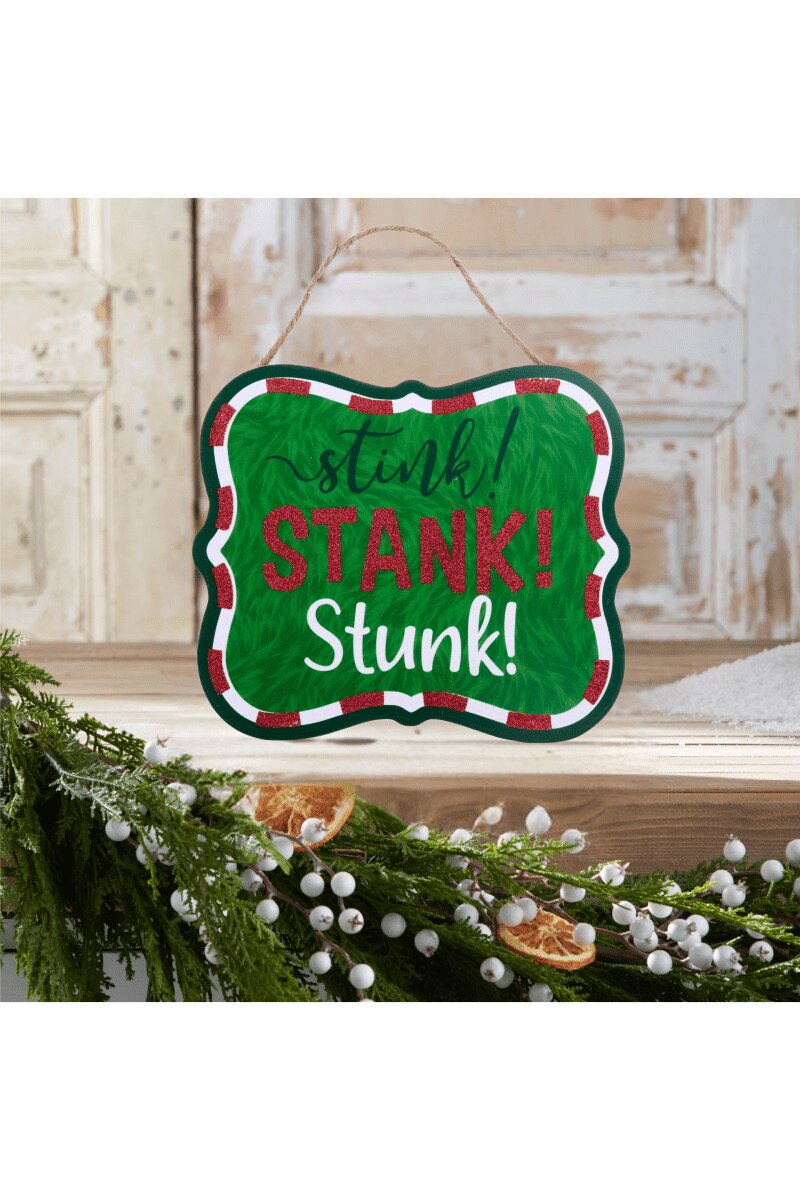 10&#x22; Wooden Sign: Emerald Stink Stank Stunk