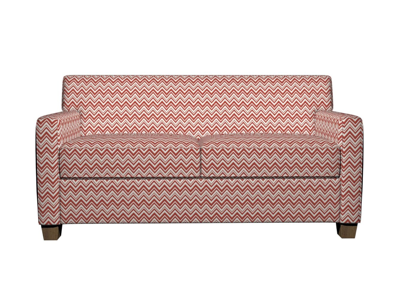 Upholstery Fabric - Coral/Orange/Persimmon, White/Off-White Beach/Nautical, Chevron/Herringbone, Contemporary, Small Scale Upholstery Fabric 54 Inches"