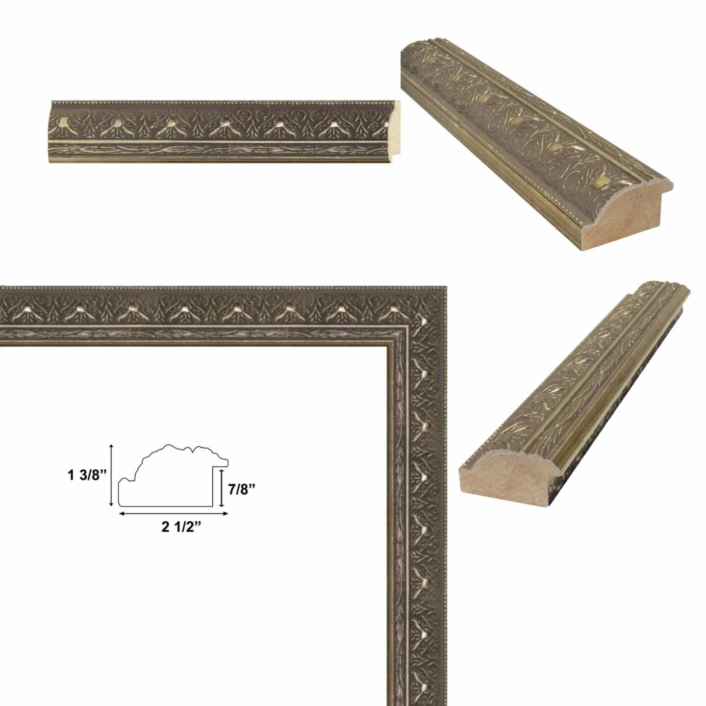 Wide Aged Vintage Silver Leaf Gothic Luxury Picture Frame 11x14 frame