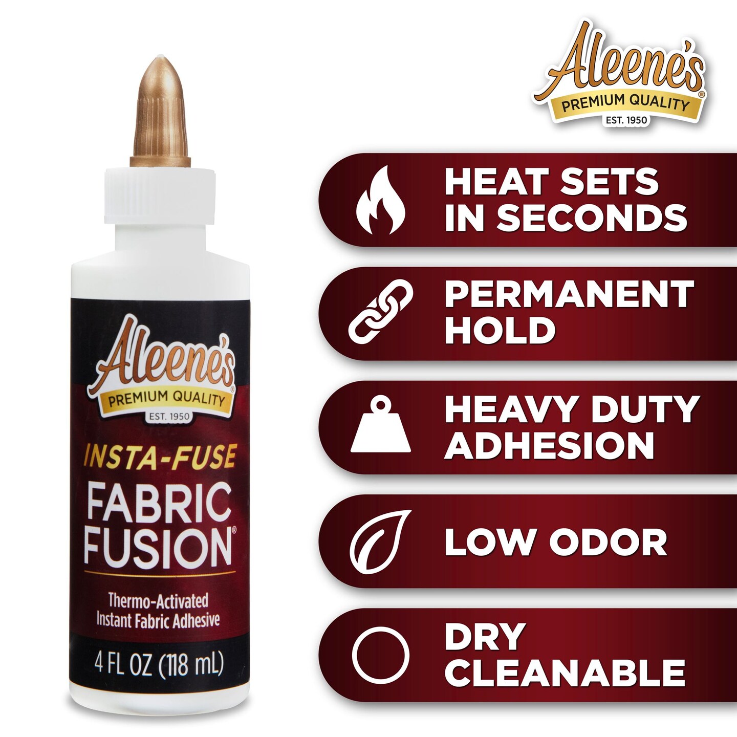 Aleene&#x27;&#x27;s Insta-Fuse Fabric Fusion Thermo-Activated Instant Fabric Adhesive 4 fl. oz.