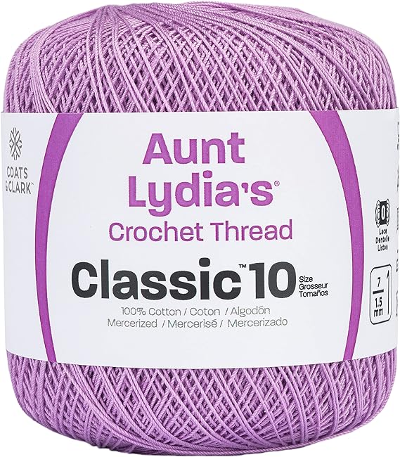 Coats &#x26; Clark Aunt Lydia&#x27;s Crochet Thread Cotton Classic 10-6 Skein Assortment (Brights)