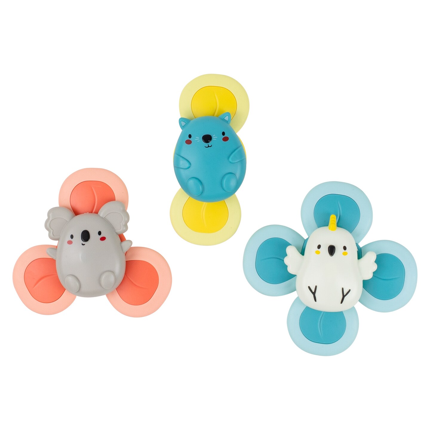 Tiger Tribe: Sensory Spinners - Aussie Animals - 3 Piece, Sensory Toys, Shake For Rattle Sound, Chew &#x26; Spin, Surface Suction Cups, Baby Ages 6+ mo