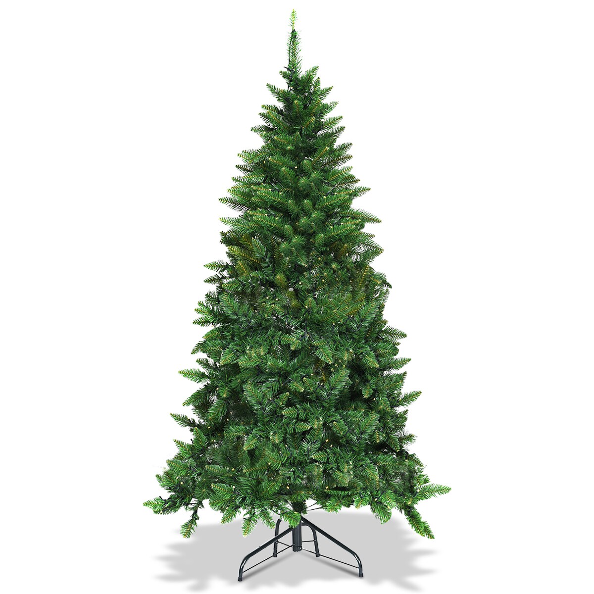 Costway 5ft Pre-lit PVC Artificial Half Christmas Tree 250 LED Lights