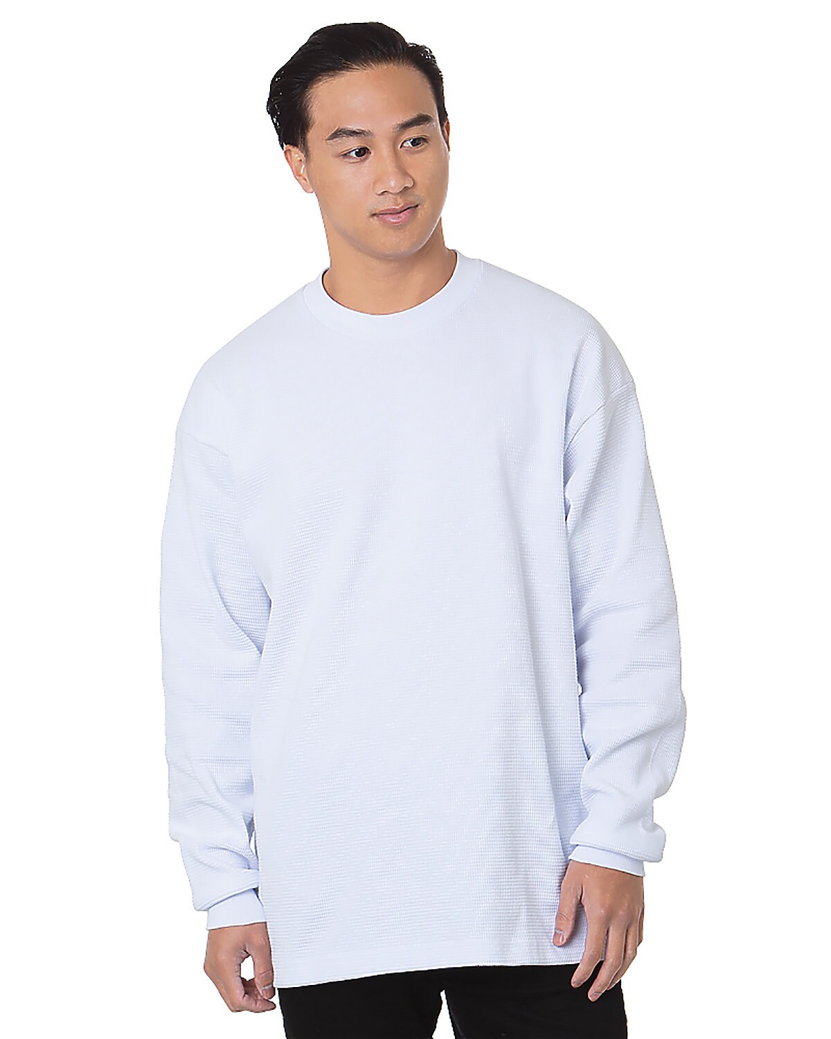 Bayside&#xAE; Mens USA made waffle knit thermal shirt