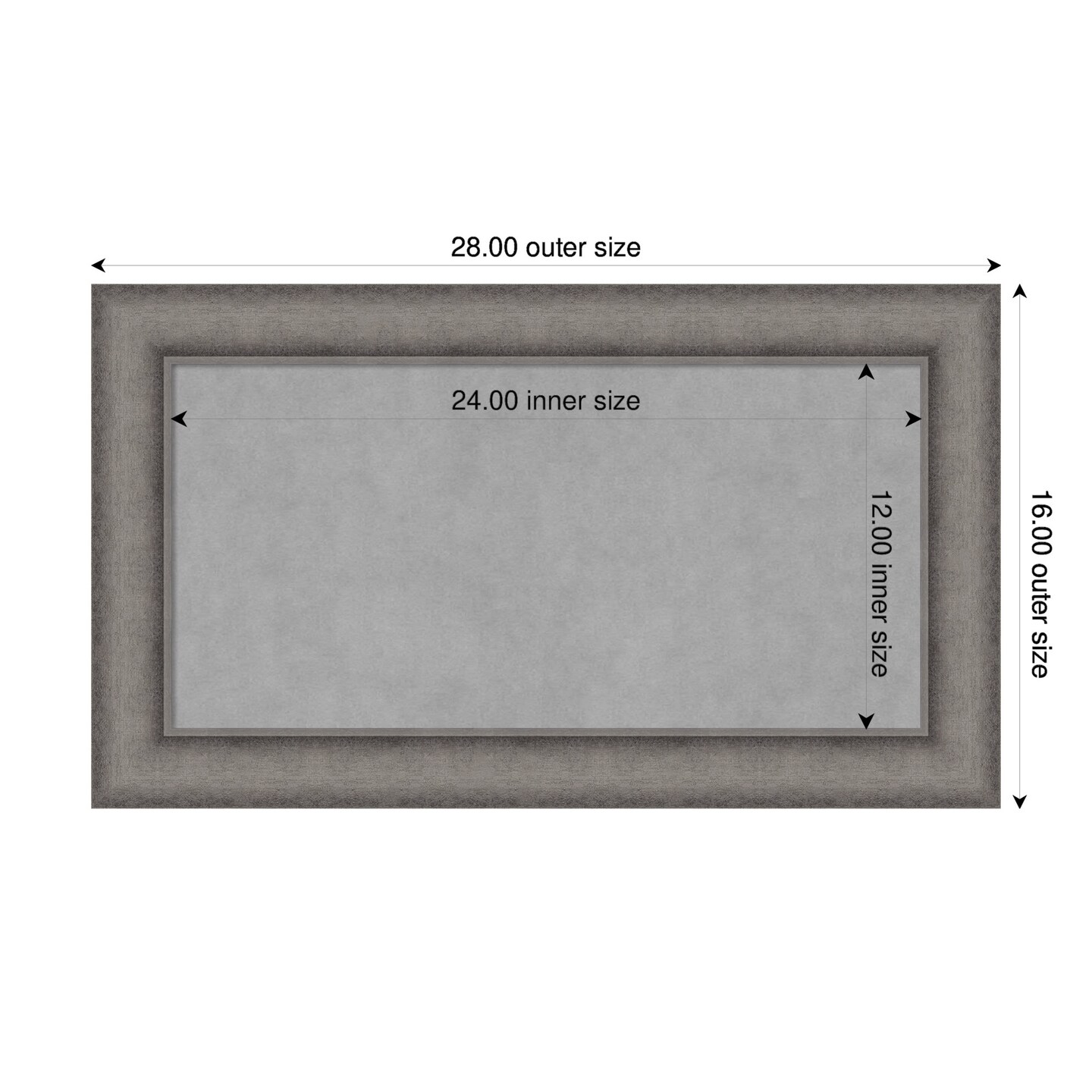 Burnished Concrete Wood Framed Magnetic Board