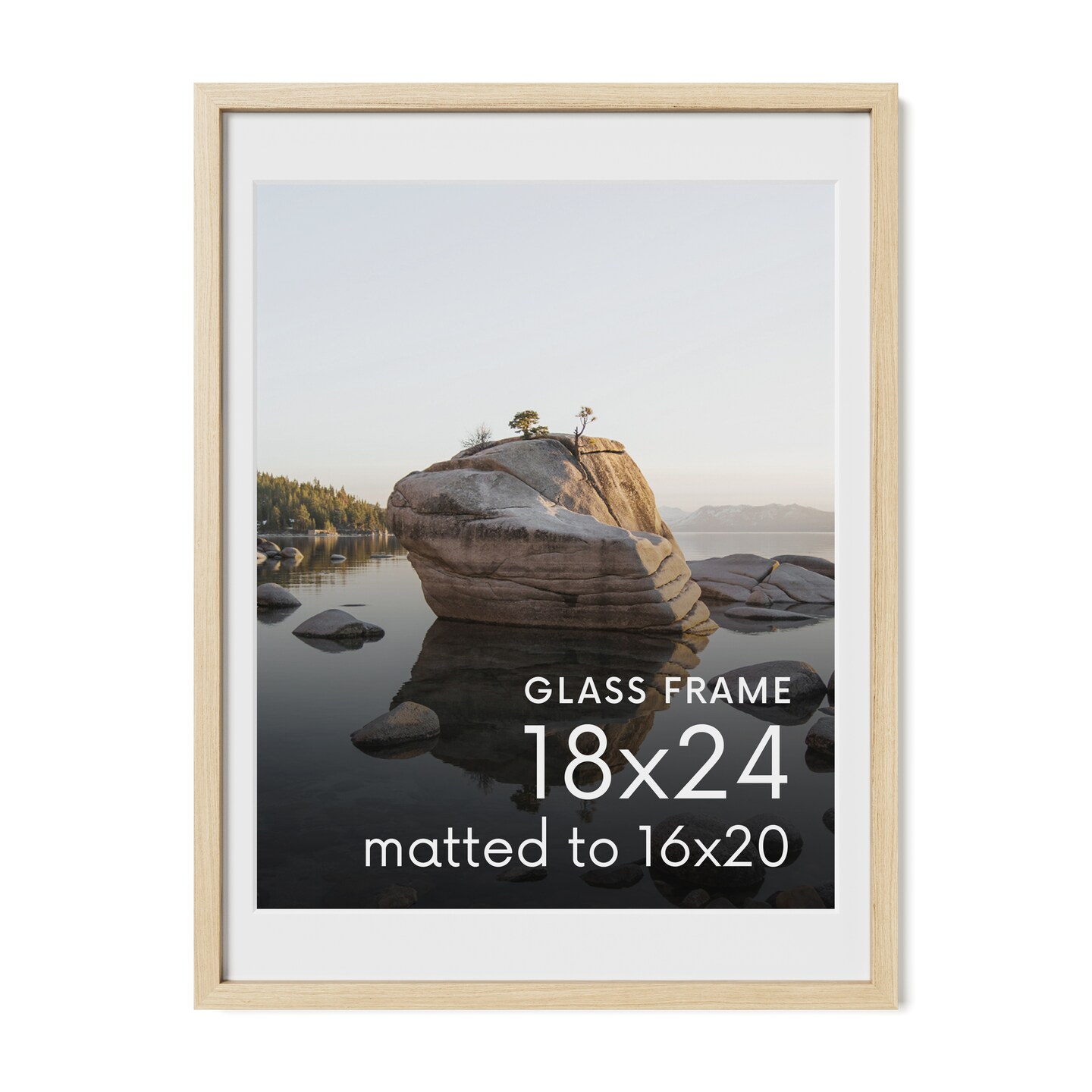 Haus and Hues Oak Wood Picture Frames Matted with Real Glass