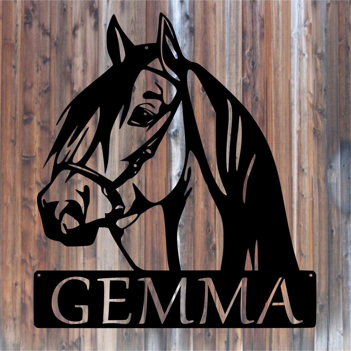 Personalized Horse Head Monogram by Sea Biscuit Metal Designs