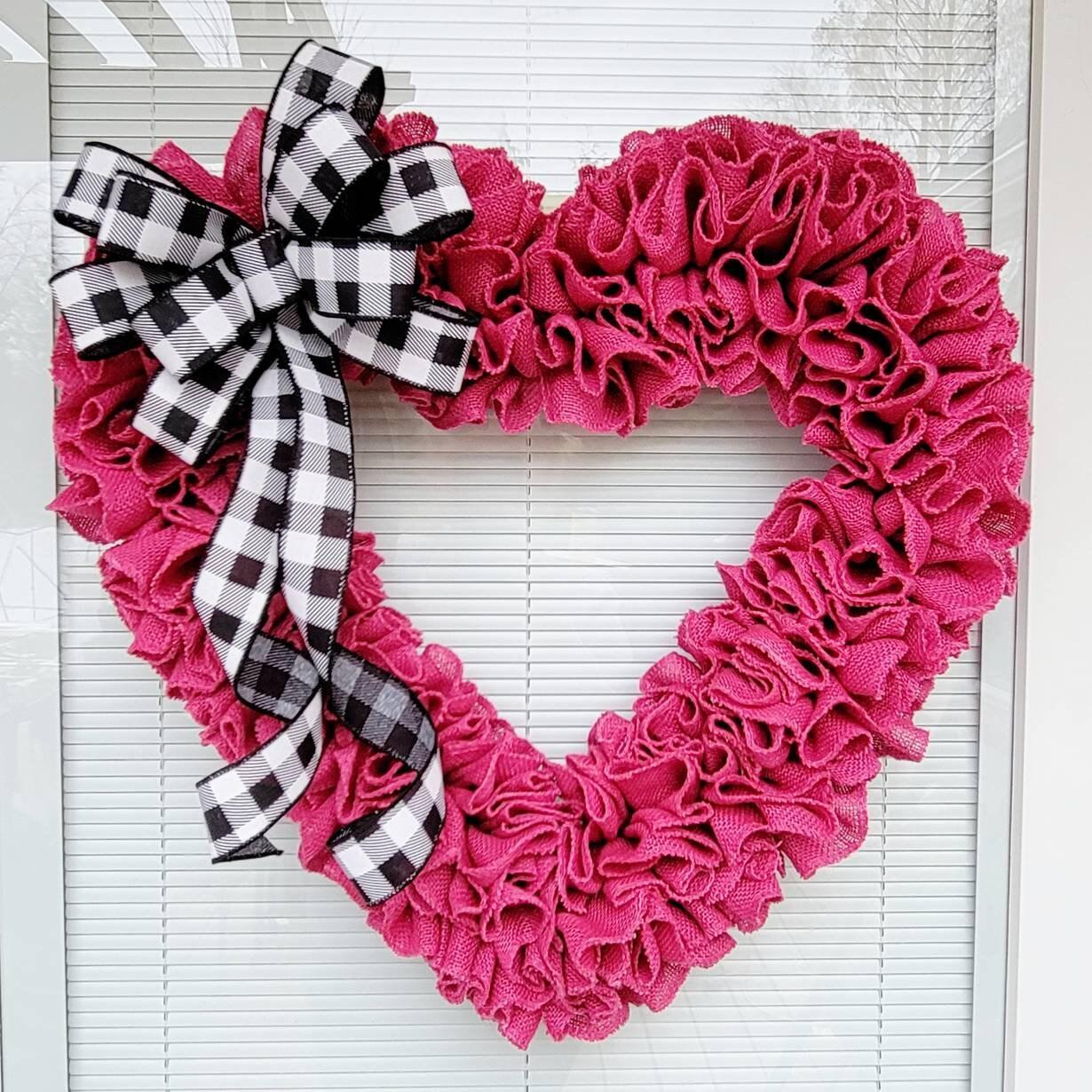 Valentine's Day Wreath For Front Door, Double Door, Porch Decor, Indoor ...