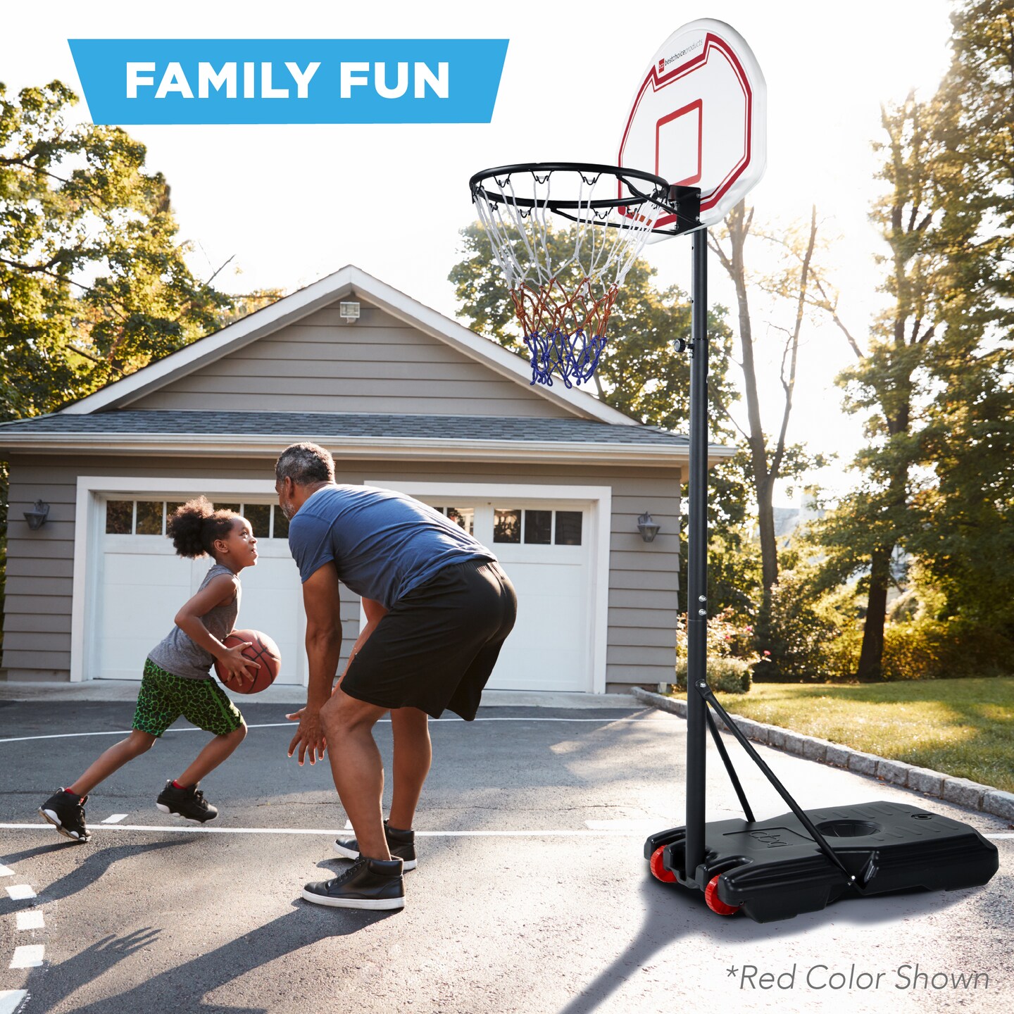 Best Choice Products Kids Height-Adjustable Basketball Hoop, Portable Backboard System w/ 2 Wheels