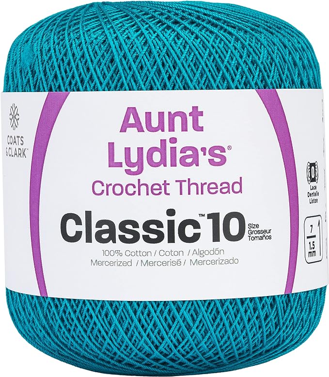 Coats &#x26; Clark Aunt Lydia&#x27;s Crochet Thread Cotton Classic 10-6 Skein Assortment (Ocean)