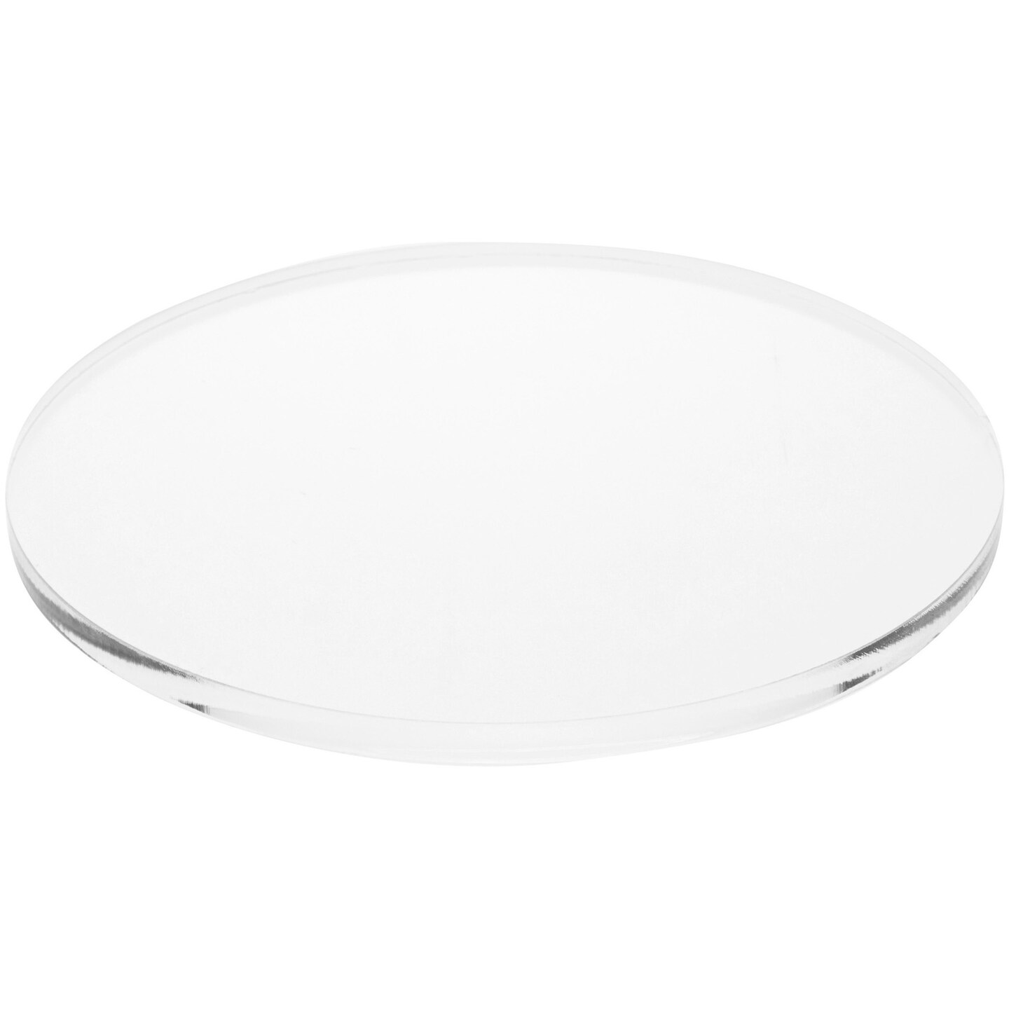 Plymor Clear Acrylic Round Standard-Edge Display Base, 5&#x22; W x 5&#x22; D x 0.25&#x22; H