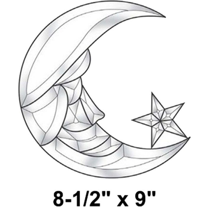 8-1/2"x9" Exquisite Clear Glass Moon & Star Bevel Cluster EC132