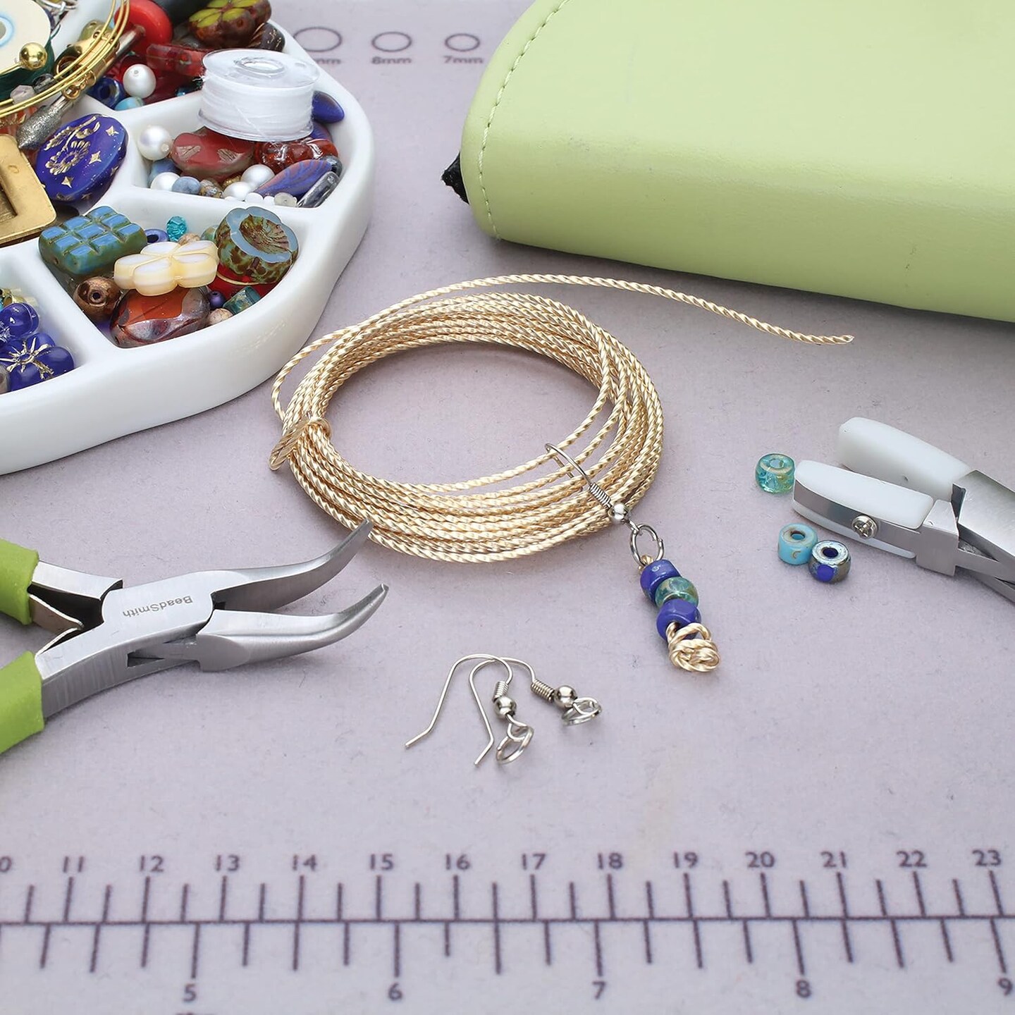 The Beadsmith Twisted Craft Wire - Wire Elements - Soft Temper - 18 Gauge, 8 Ft Coil - Gold Color - Beading Wire Used for Jewelry Making, Wire Wrapping, and Other DIY Arts & Crafts