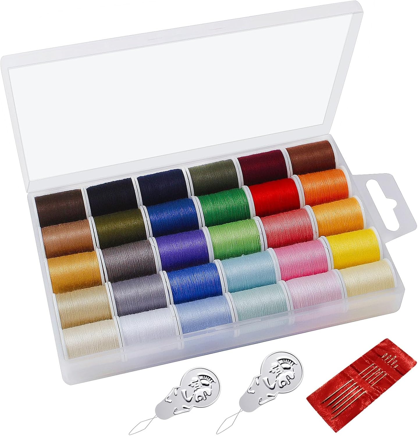 Polyester Sewing Thread Set - 30 Assorted Colors, 50 Yards per Thread Spool